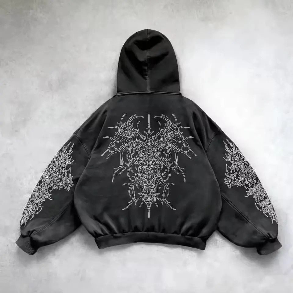 Japanese Brand Custom Star Patchwork Oversized Pullover Hoodies Size US XL / EU 56 / 4 - 2 Thumbnail