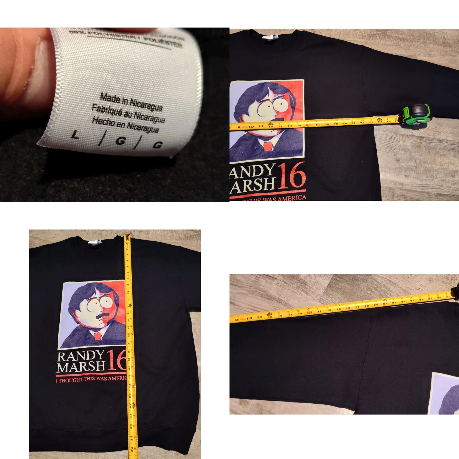 Gildan Gildan South Park Randy Marsh For President 2016 Fleece Sweatshirt Black Size L EUC Size US L / EU 52-54 / 3 - 8 Thumbnail