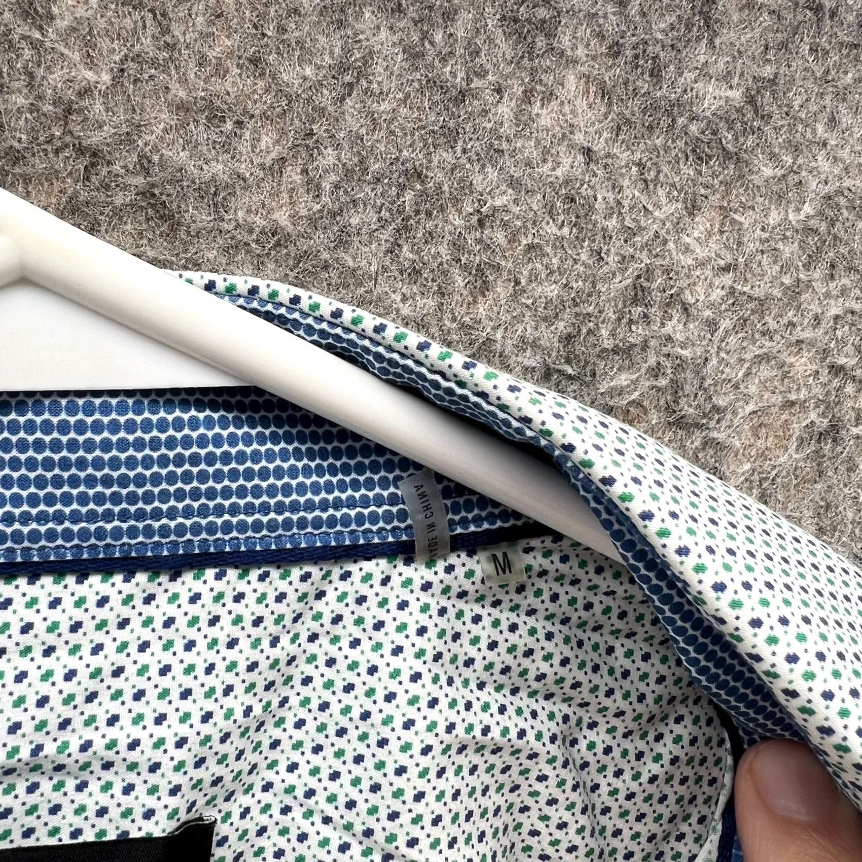 BUGATCHI VINTAGE Bugatchi Uomo Shirt Men Medium Blue White Button Down Classic Fit Polka Dots Size US M / EU 48-50 / 2 - 6 Thumbnail