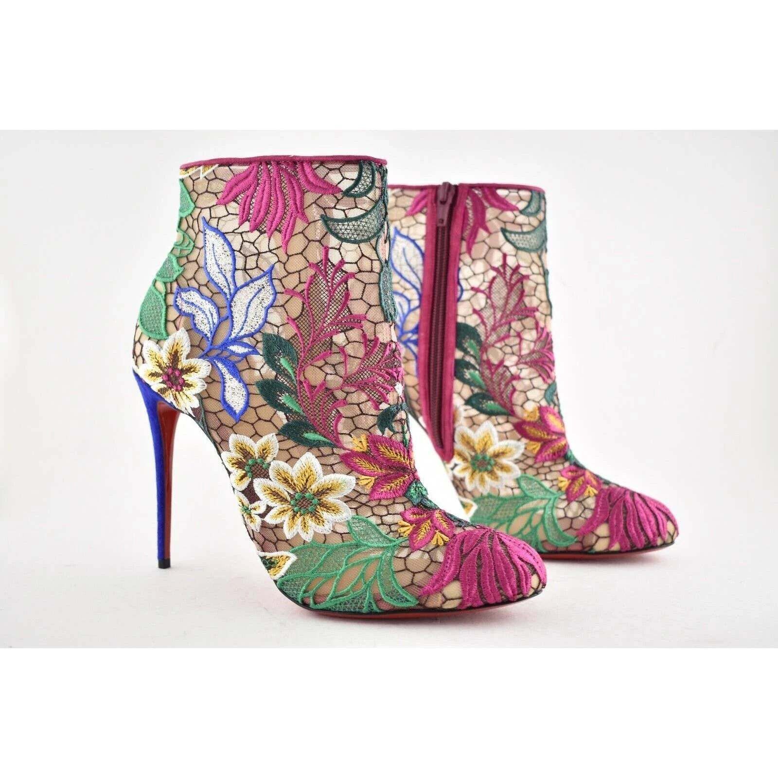 Christian Louboutin Christian Louboutin Miss Tennis 100 Multicolor Mesh Lace Size US 5 / IT 35 - 4 Thumbnail