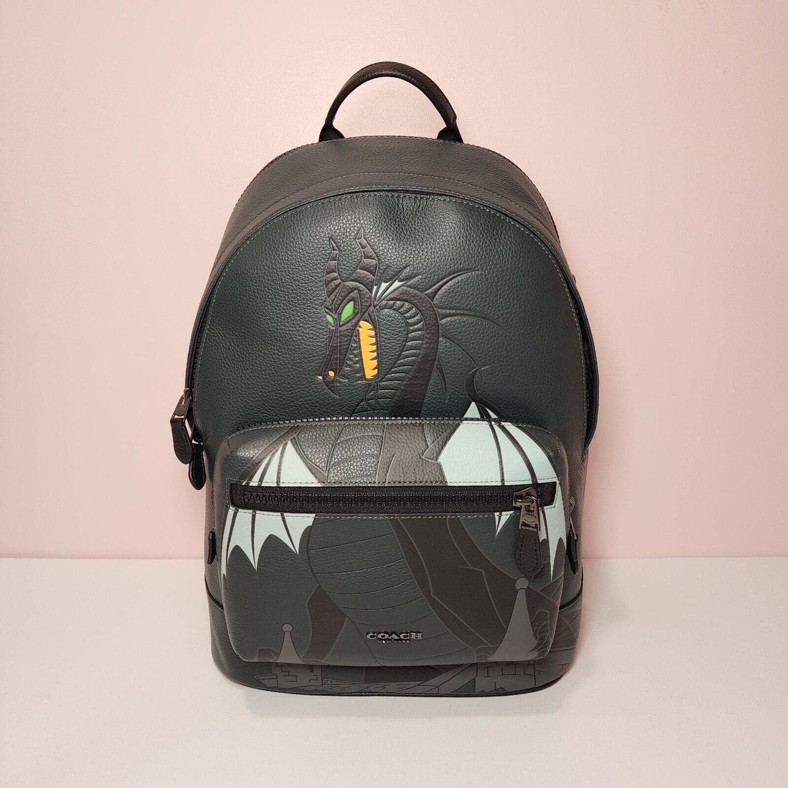 image of Disney Coach Cc043 West Backpack Maleficent Dragon Villains in Green, Men's