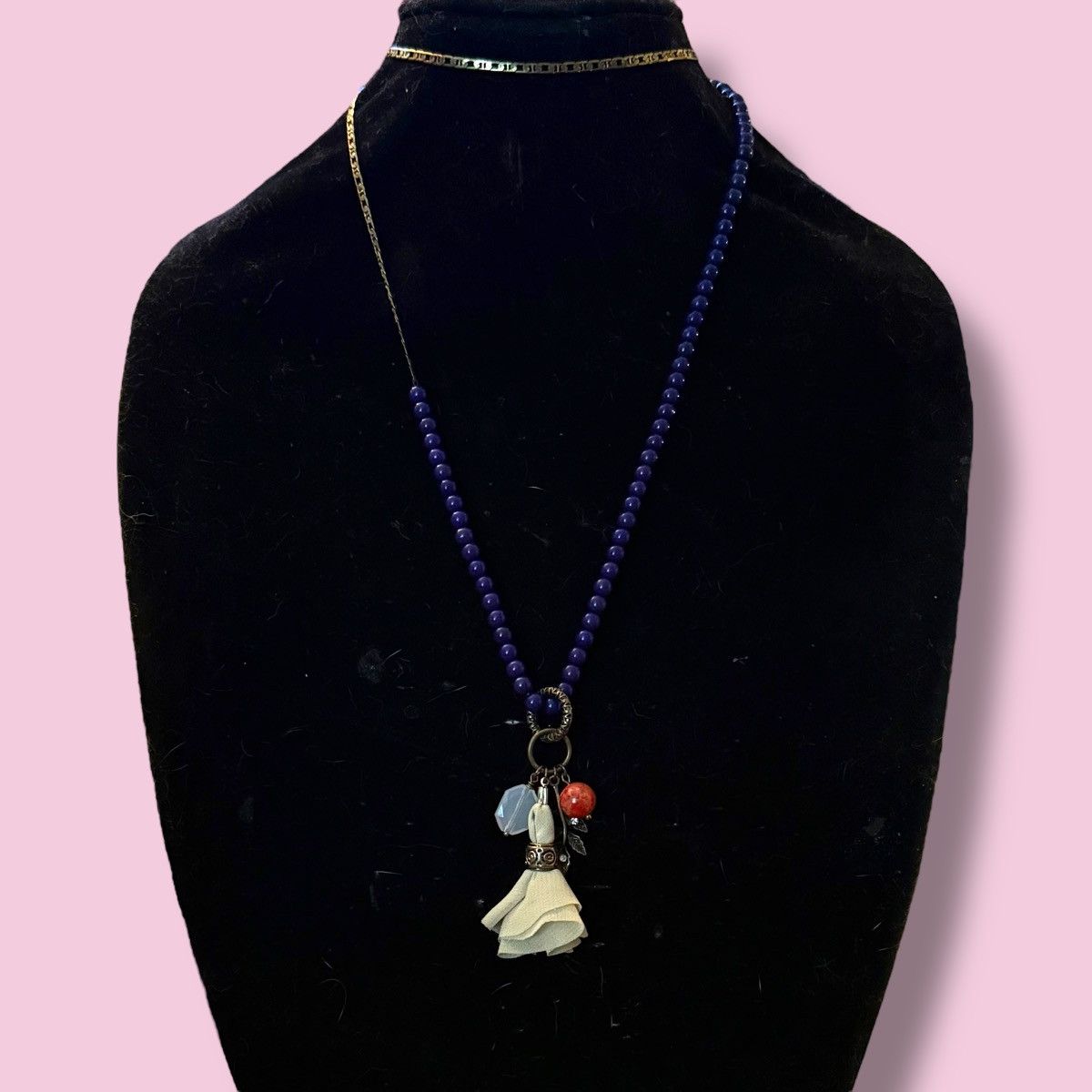 American Eagle Outfitters American Eagle long blue beaded charm tassel necklace Size ONE SIZE - 1 Thumbnail