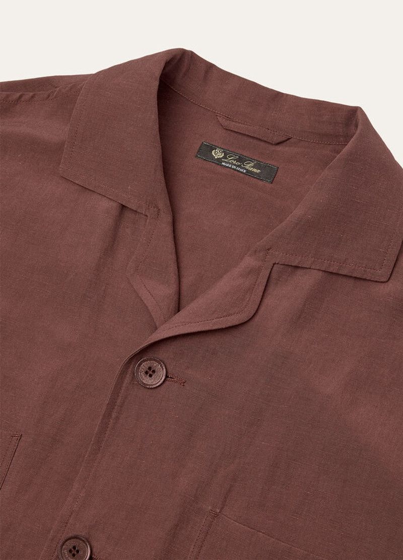 Loro Piana o1srvl11e0526 FAP2339 Joele Shirt Jacket in Burgundy Size US S / EU 44-46 / 1 - 8 Thumbnail