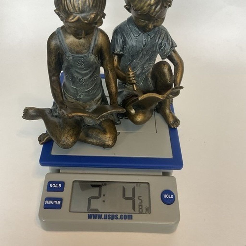Other VTG SPI Home Pair of Cast Brass Boy & Girl Sculptural 7" Tal Size ONE SIZE - 15 Thumbnail