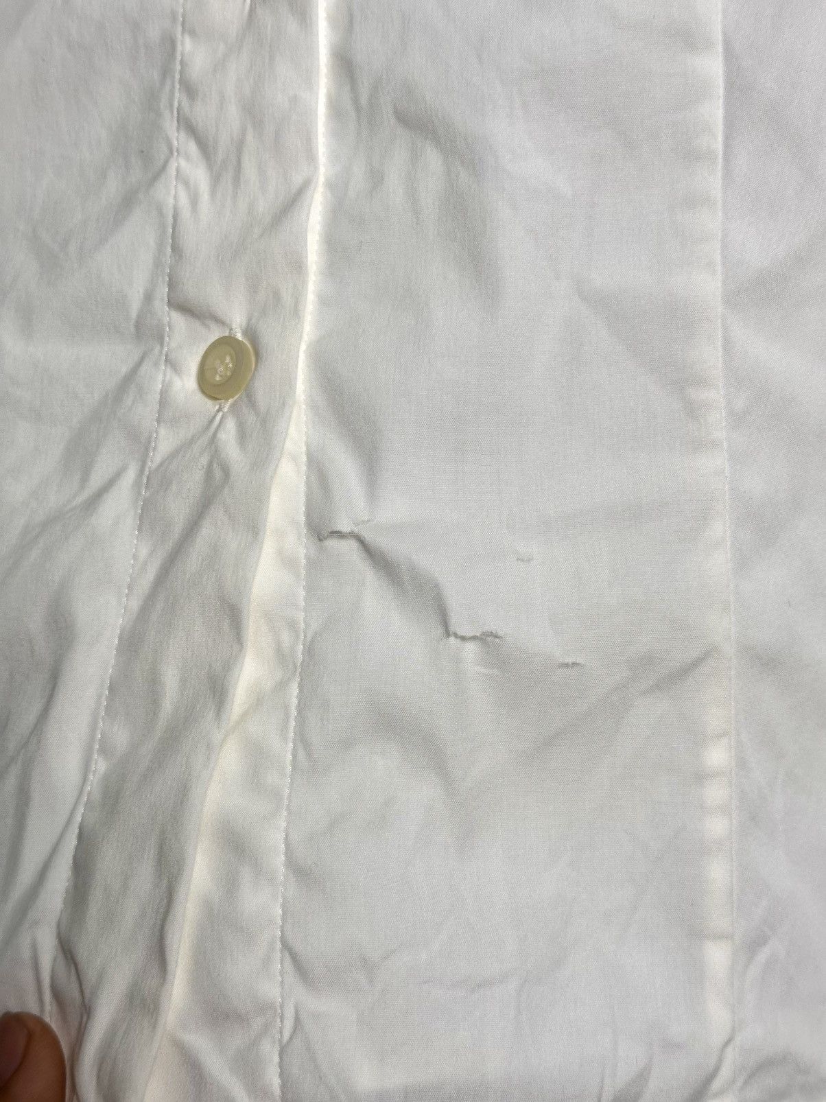 Prada Prada Milano Distressed White Button-Up Shirt Size US XS / EU 42 / 0 - 4 Thumbnail