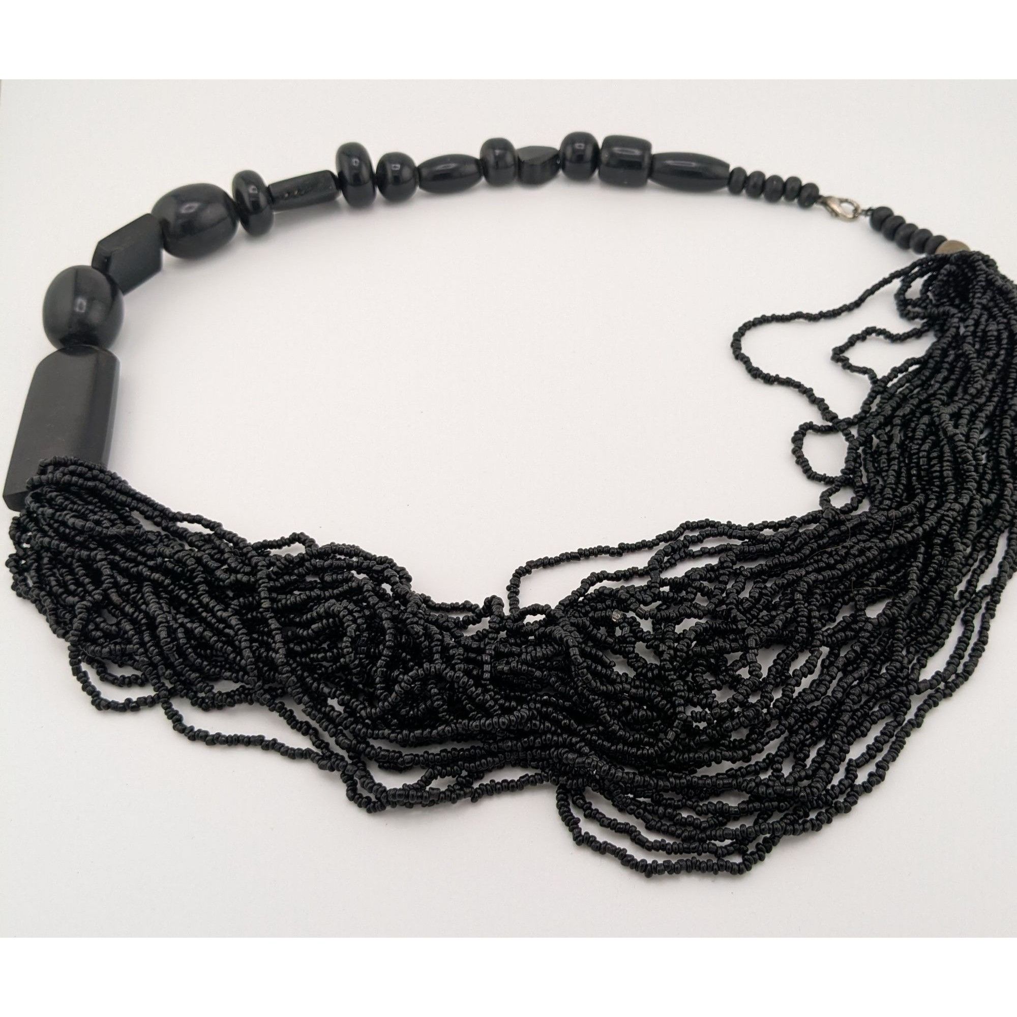Other Vintage Gothic Asymmetrical Glass And Wood Statement Necklac Size ONE SIZE - 3 Thumbnail
