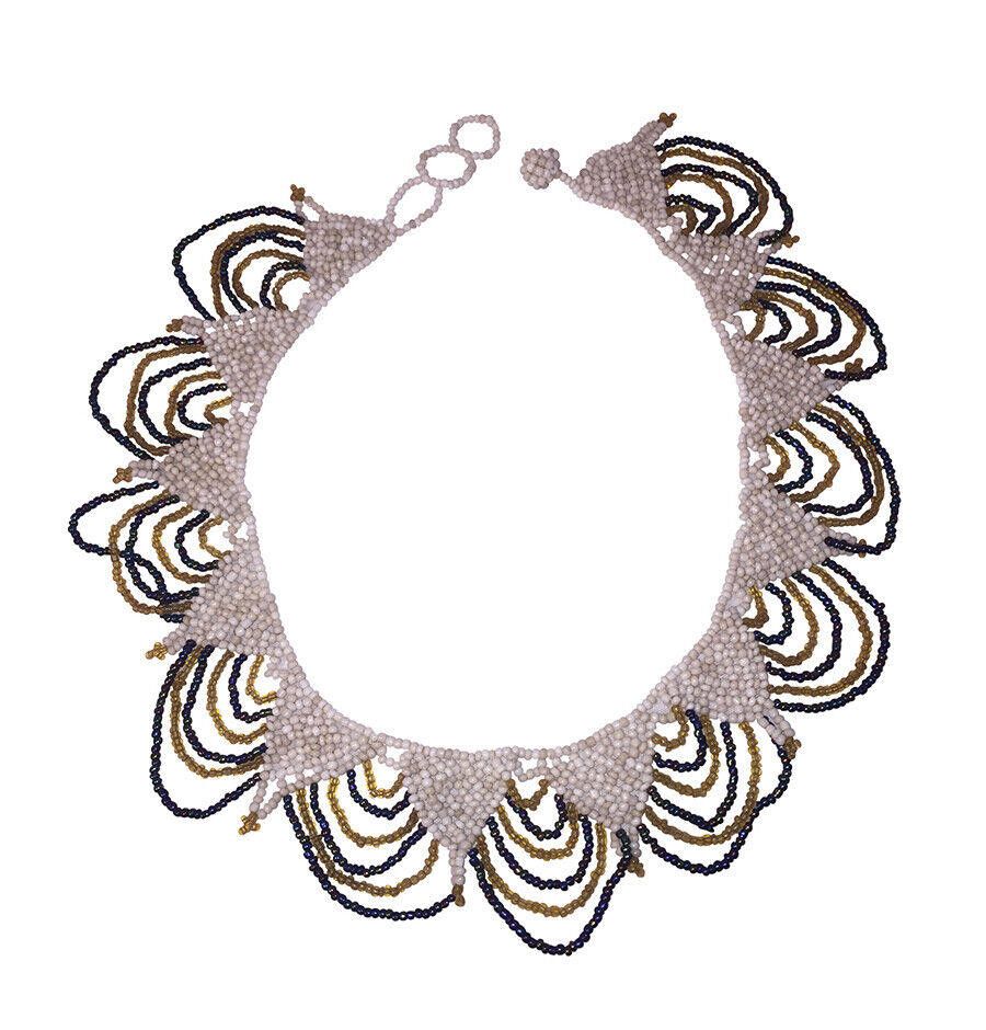 Designer Gorgeous Multi Colored Seed Bead Collar Necklace Size ONE SIZE - 3 Thumbnail