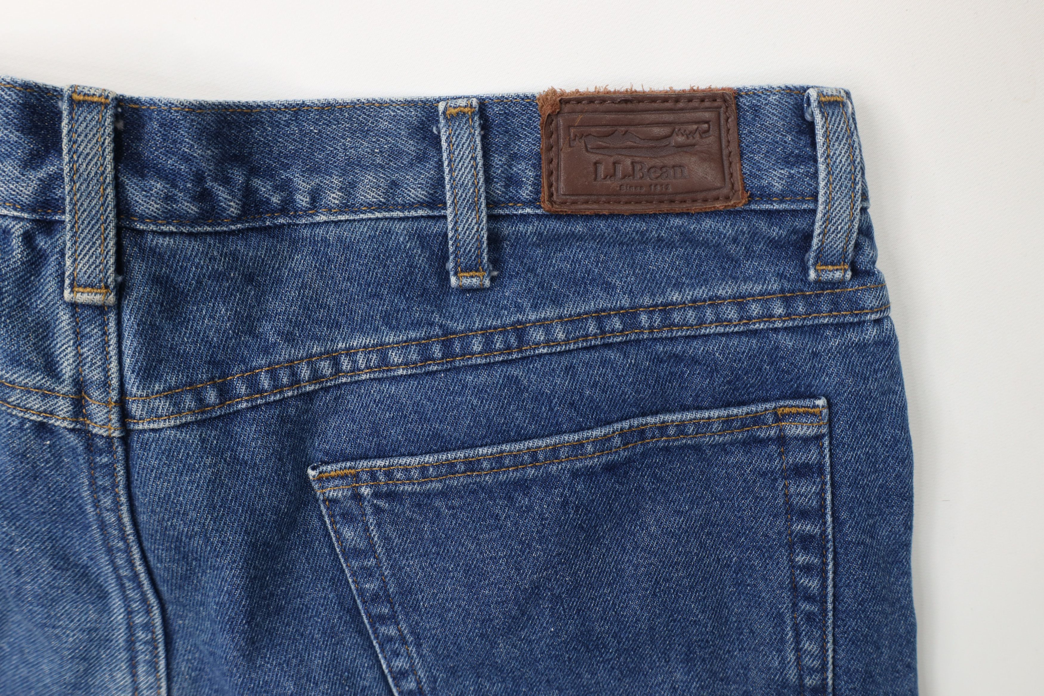 L.L. Bean Vintage LL Bean Natural Fit Flannel Lined Denim Jeans Blue Size US 37 - 15 Thumbnail