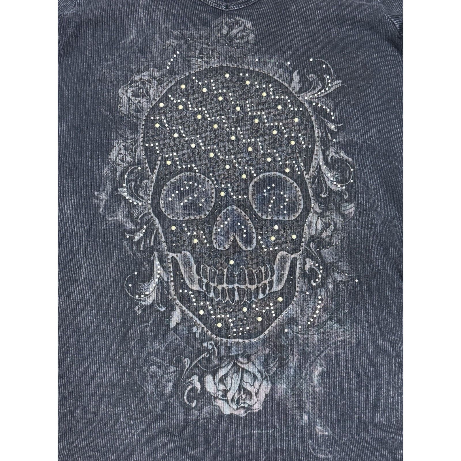 Other Y2K Vocal Skull Tunic Rhinestone Embellished Gothic Top Size M / US 6-8 / IT 42-44 - 5 Thumbnail