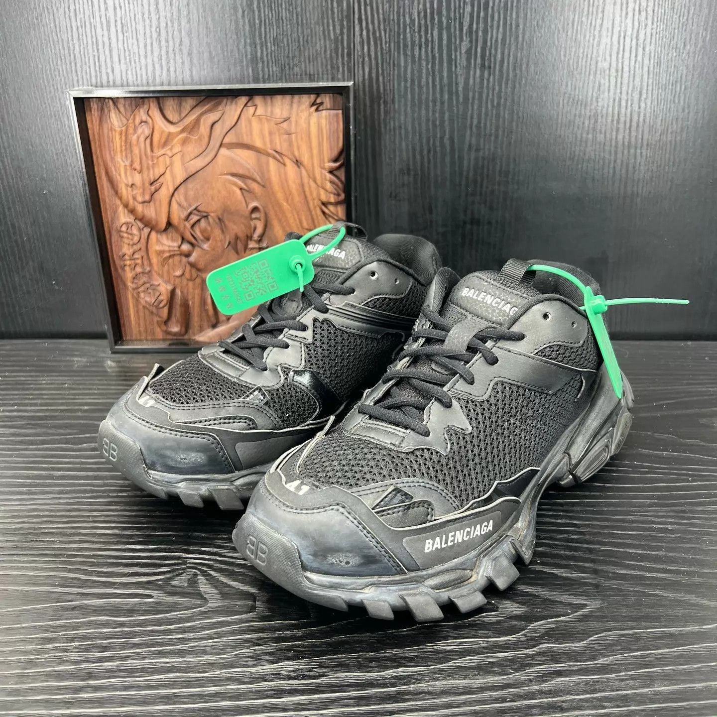 Balenciaga Black Chunky Mesh Low-Top Sneakers Size US 8 / EU 41 - 1 Thumbnail