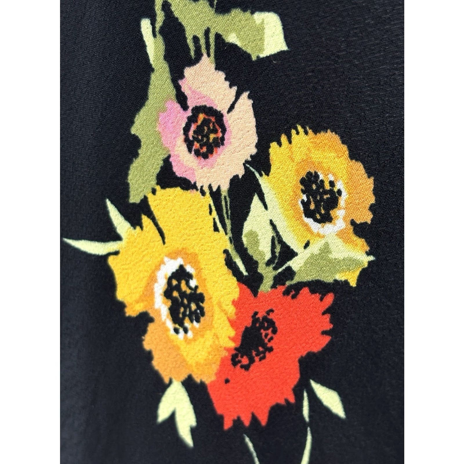 Free People Free People Mini Dress Women’s Size 8 Black Floral V-Neck Short Sleeve Cottage Party Size M / US 6-8 / IT 42-44 - 6 Thumbnail