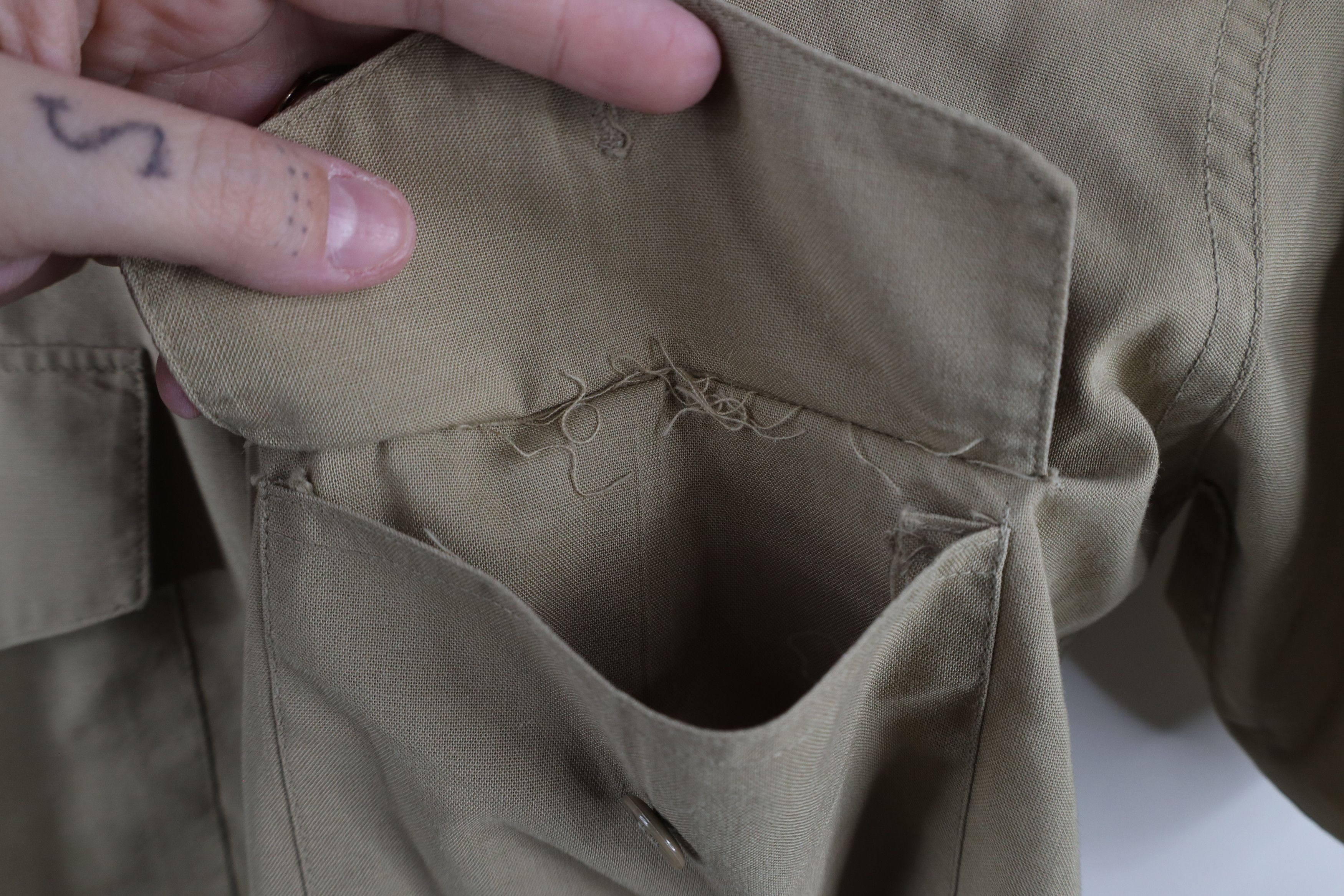 Vintage Vintage 60s 70s Vietnam War Military Field Button Shirt Size US L / EU 52-54 / 3 - 6 Thumbnail
