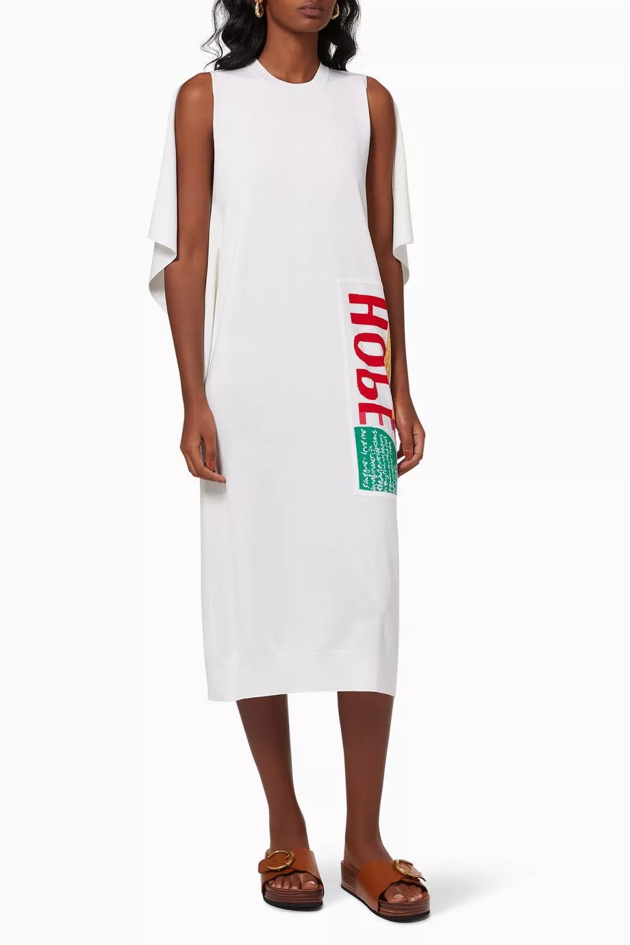Chloe o1y0825 Sleeveless Midi Dress in White Size XS / US 0-2 / IT 36-38 - 1 Thumbnail