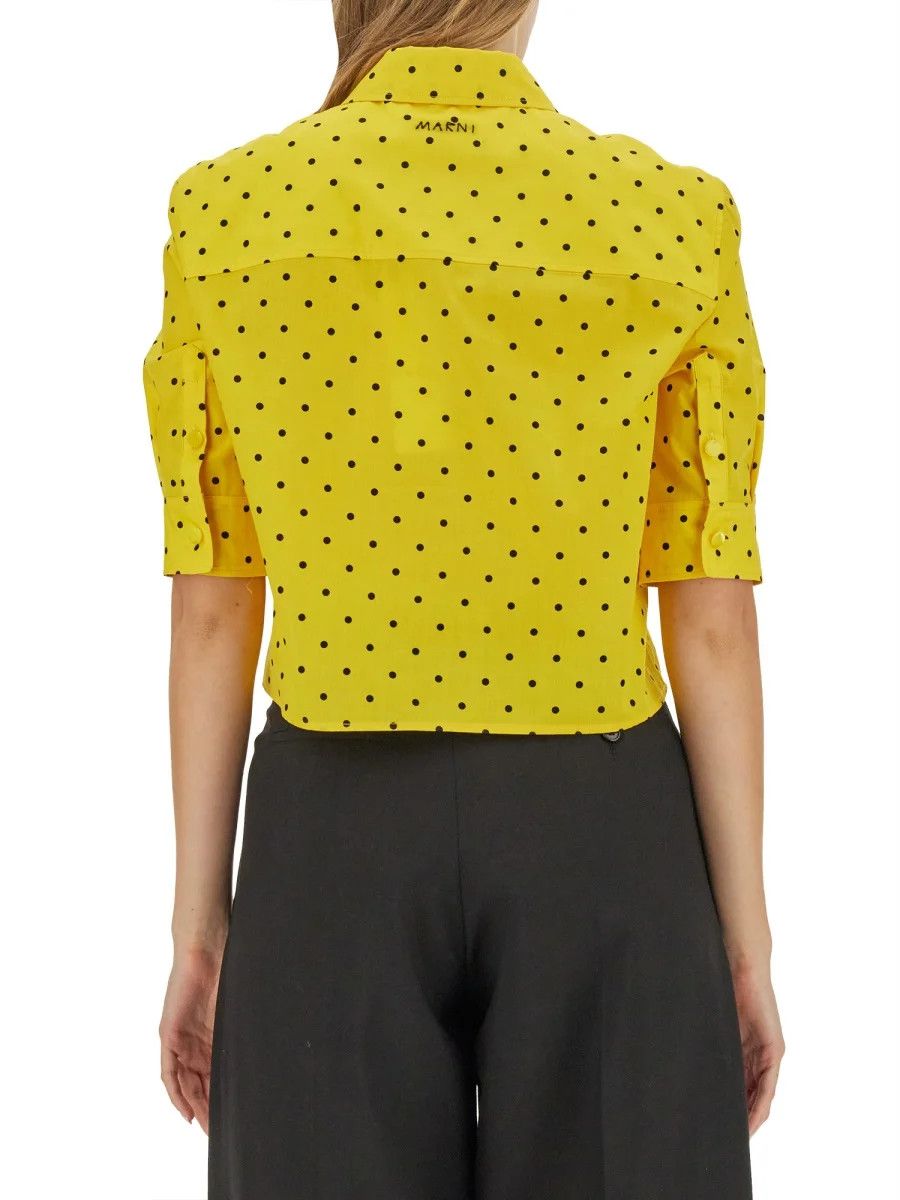 Marni o1w1db10824 Polka Dots Cropped Shirt in Yellow Size S / US 4 / IT 40 - 2 Thumbnail