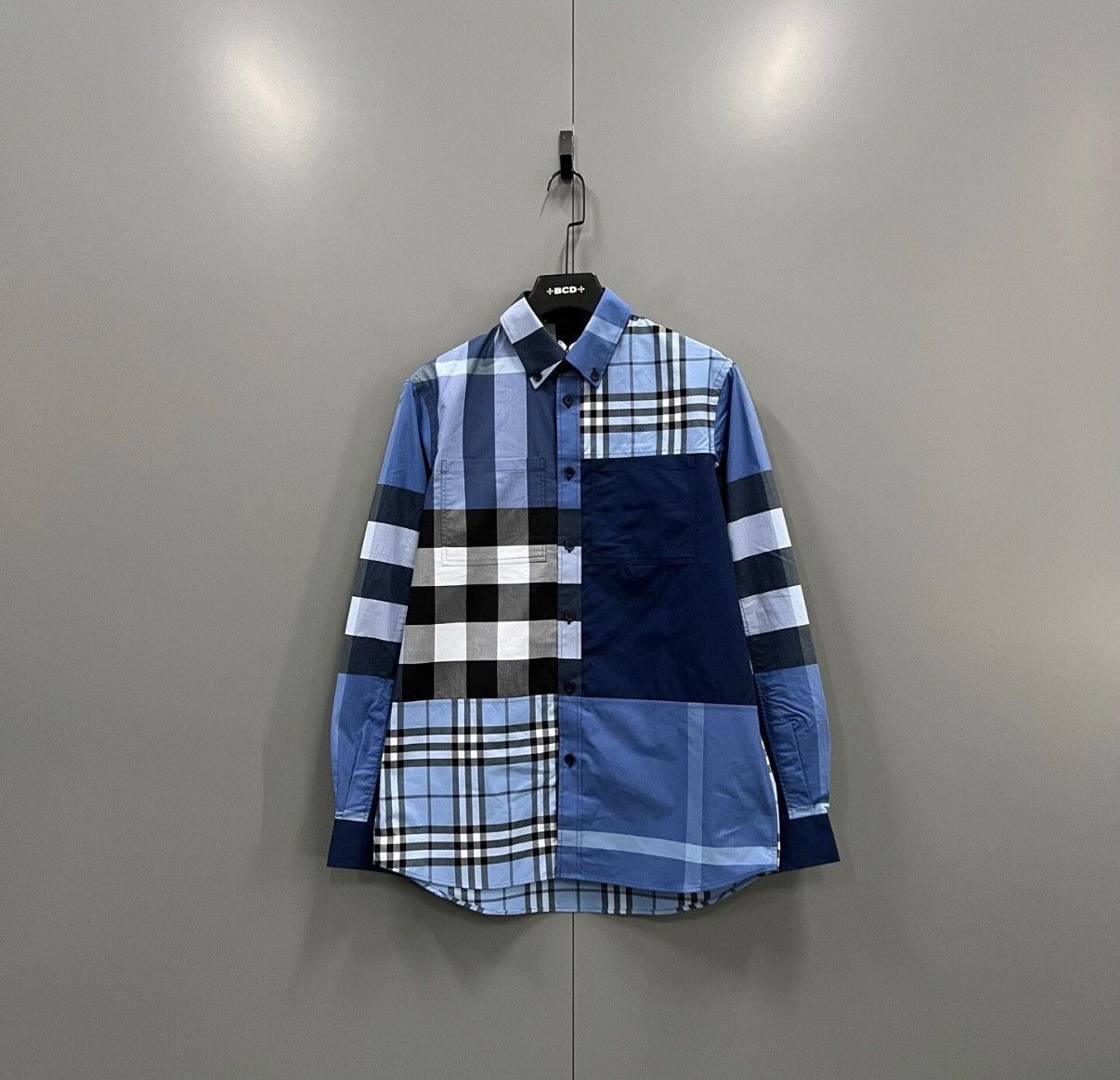 Burberry Burberry Blue Check Spliced Shirt J41 Size US XS / EU 42 / 0 - 1 Thumbnail