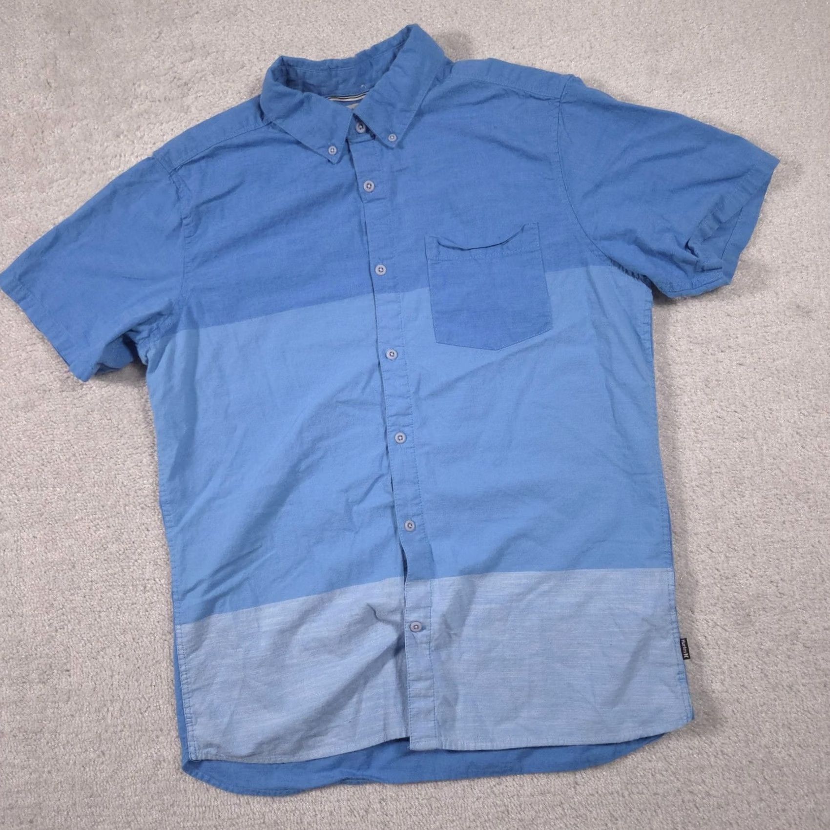Hurley Hurley Shirt Mens M Blue Colorblock Button Front Short Sleeve Casual Woven Size US M / EU 48-50 / 2 - 3 Thumbnail