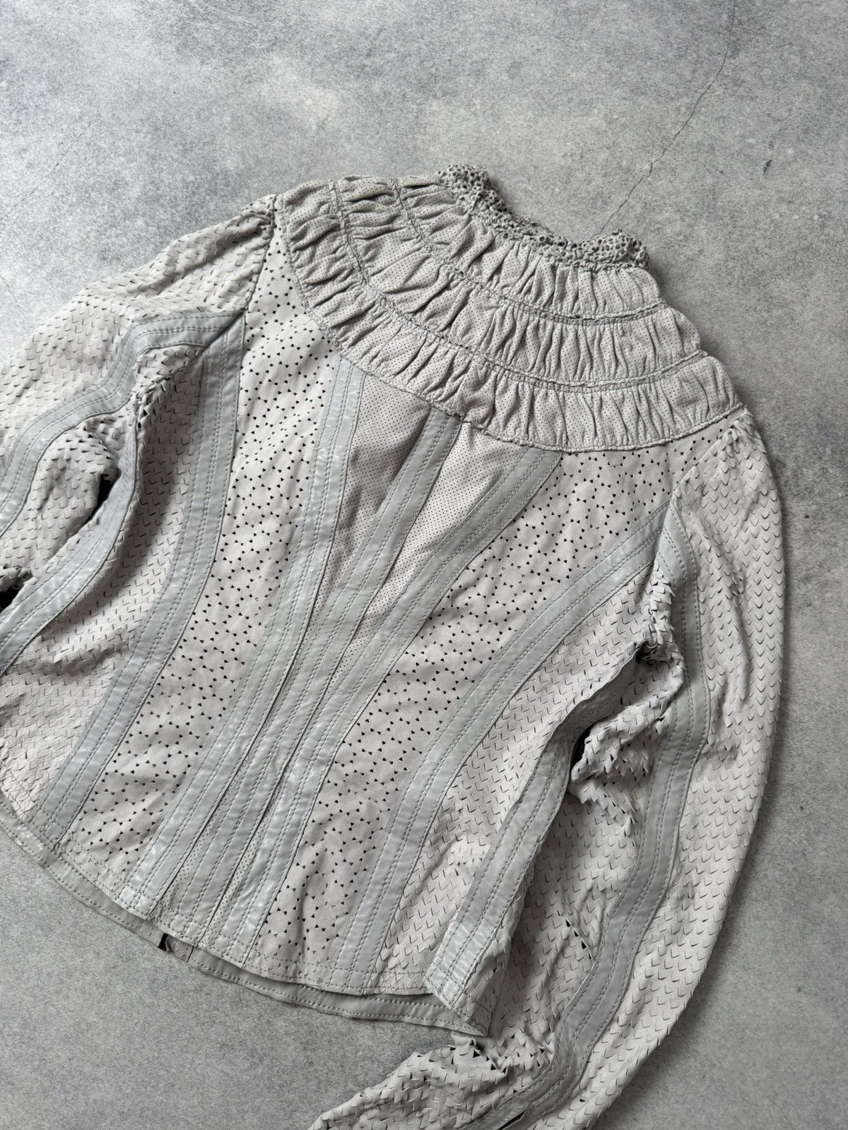 Just Cavalli Just Cavalli Archive Leather Ruffled Scale jacket Y2K 00s Size M / US 6-8 / IT 42-44 - 4 Thumbnail