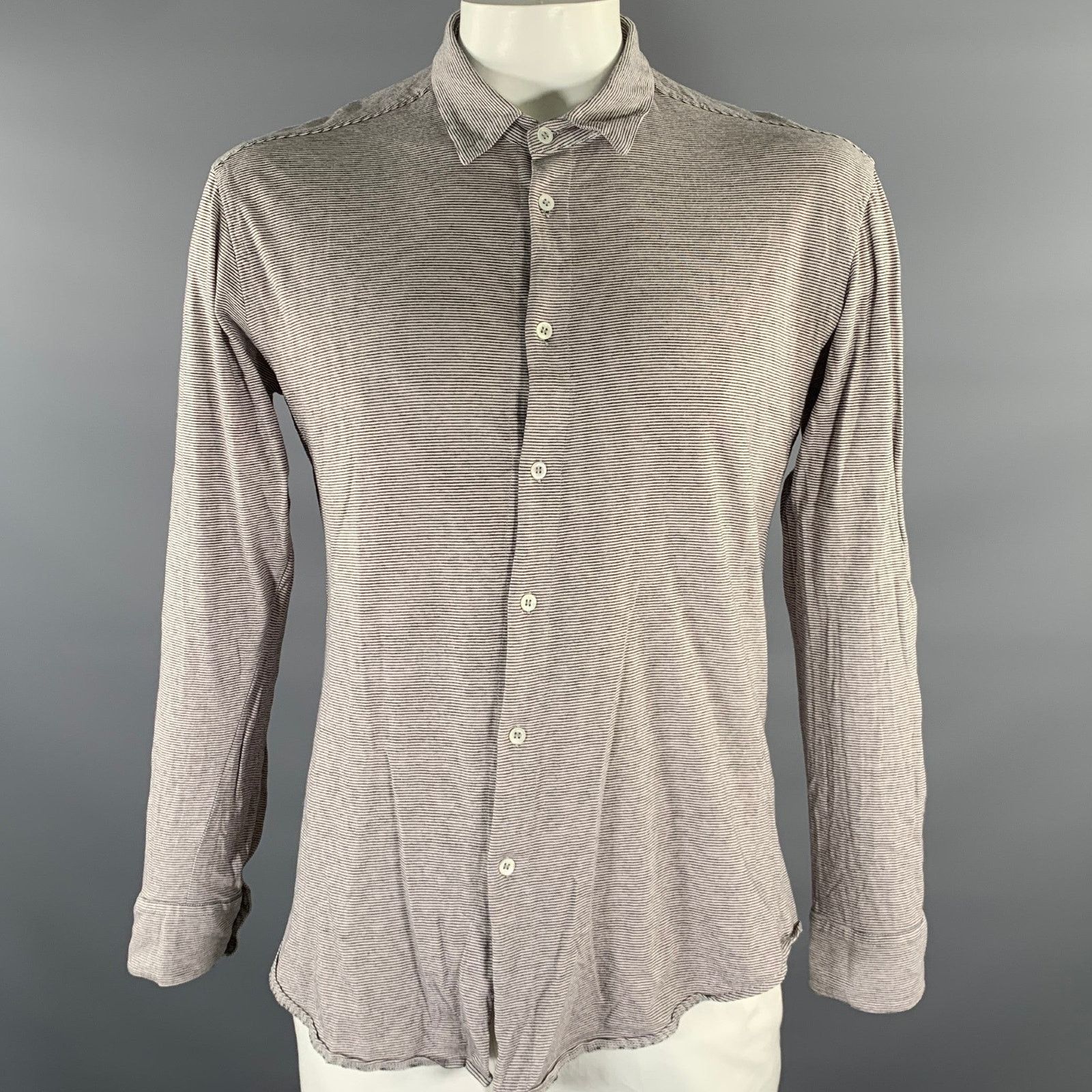 Barena BARENA Size XL White Black Stripe Long Sleeve Knit Shirt Size US XL / EU 56 / 4 - 1 Thumbnail
