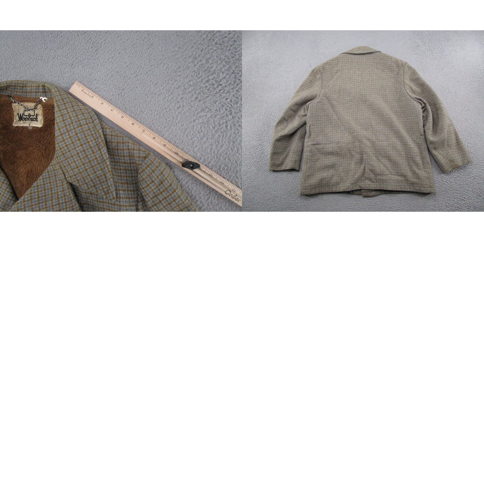 Vintage VINTAGE Woolrich Jacket Wool Tweed Herringbone Button-Up Beiges 44 Mens Regular Coat/Blazer Includes Lined Pockets Wool Fur-Lined? Size 44R - 8 Thumbnail