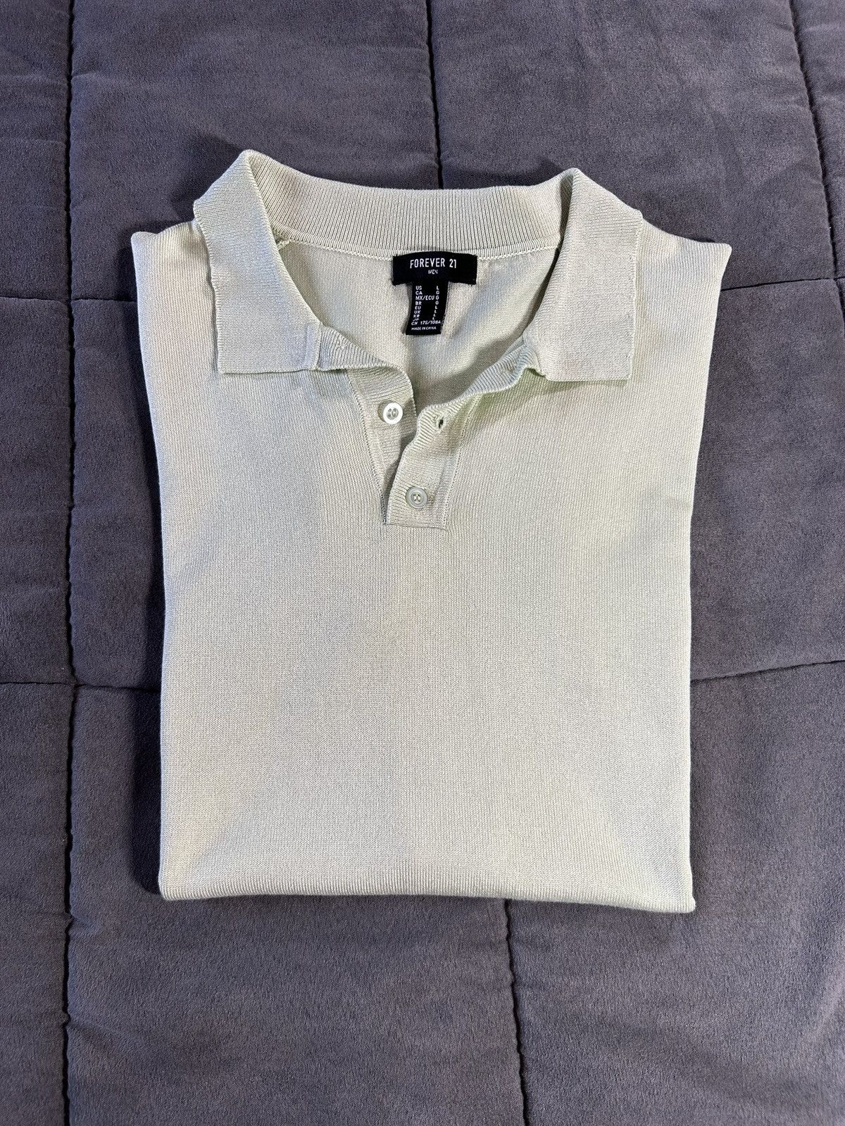 Forever 21 Forever 21 green knit polo shirt Size US L / EU 52-54 / 3 - 1 Thumbnail