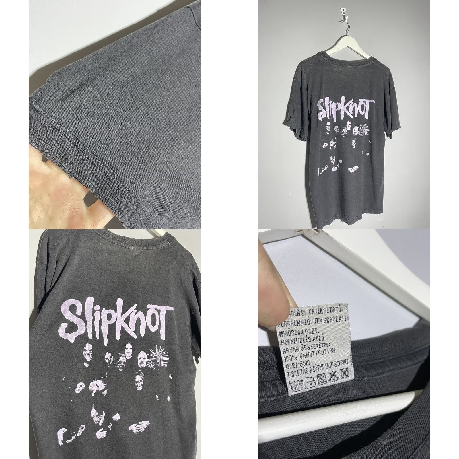 Gildan VINTAGE Slipknot Band Rock T-Shirt XL Black Cotton Gildan Short Sleeve Crew Neck Men Striped Logo 2000s Y2k Vintage Rock Band Drill Rare Size US XL / EU 56 / 4 - 8 Thumbnail