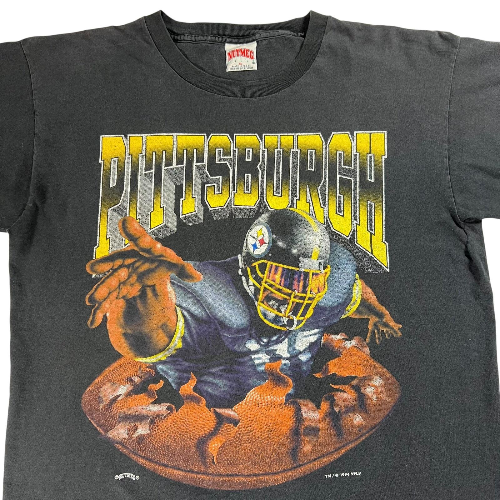 Vintage 1994 Nutmeg Pittsburgh Steelers break through tee