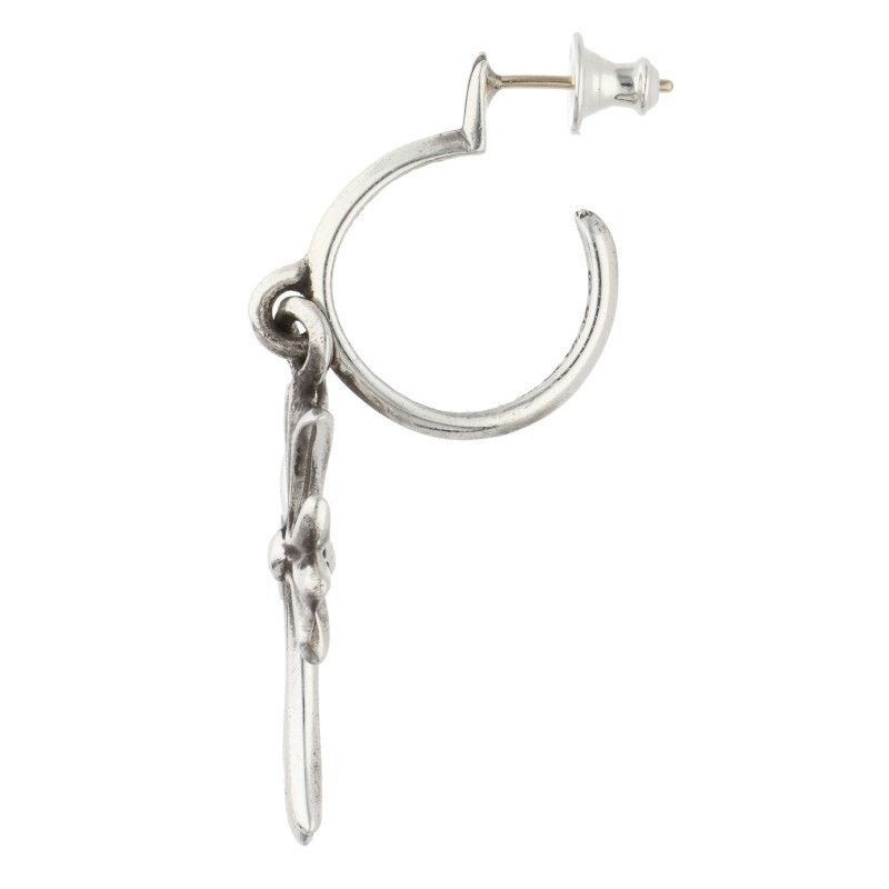 Chrome Hearts Chrome Hearts Tiny CH Cross Hoop Silver Earring Size ONE SIZE - 5 Thumbnail