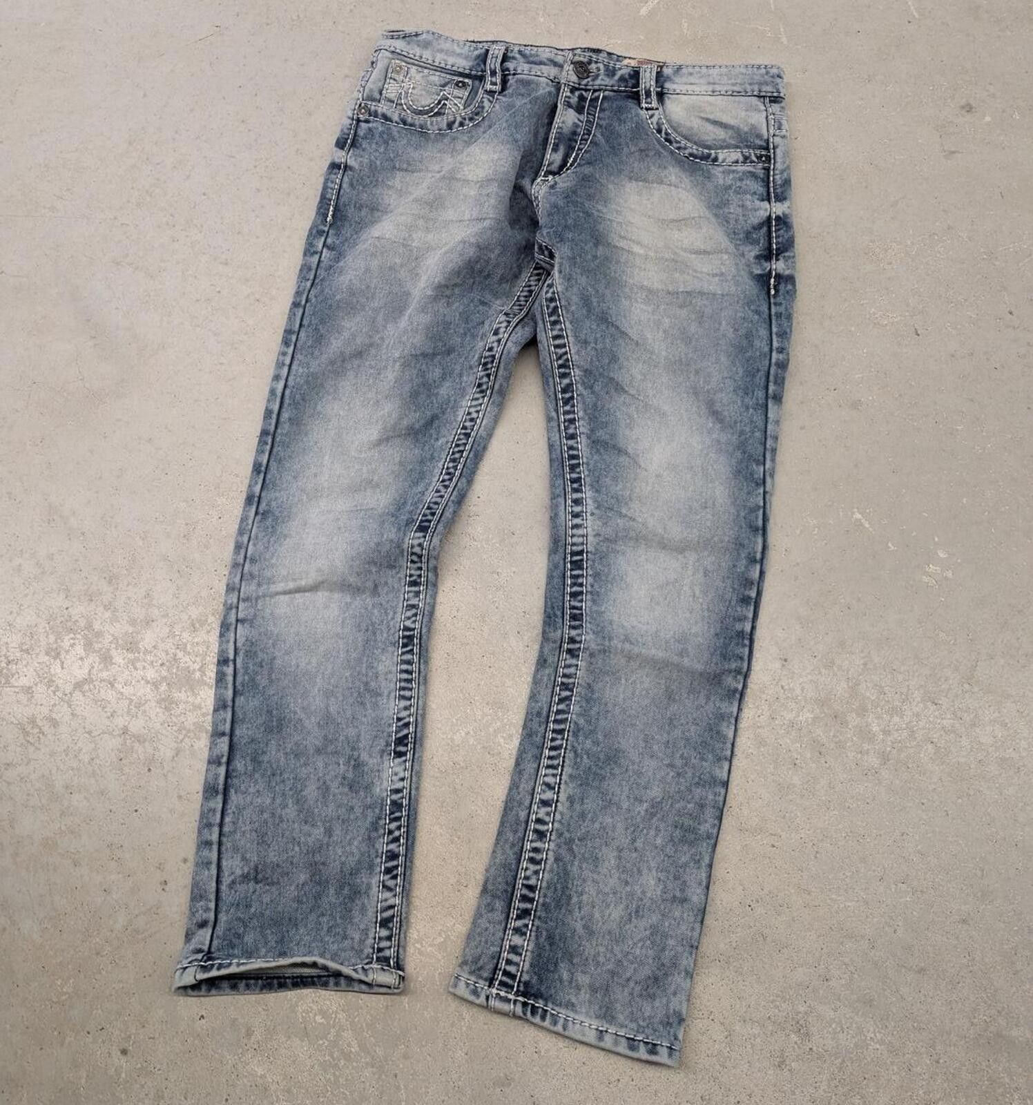 True Religion Y2K True Religion Tapered Fit Washed Blue Denim Jeans Size US 36 / EU 52 - 3 Thumbnail