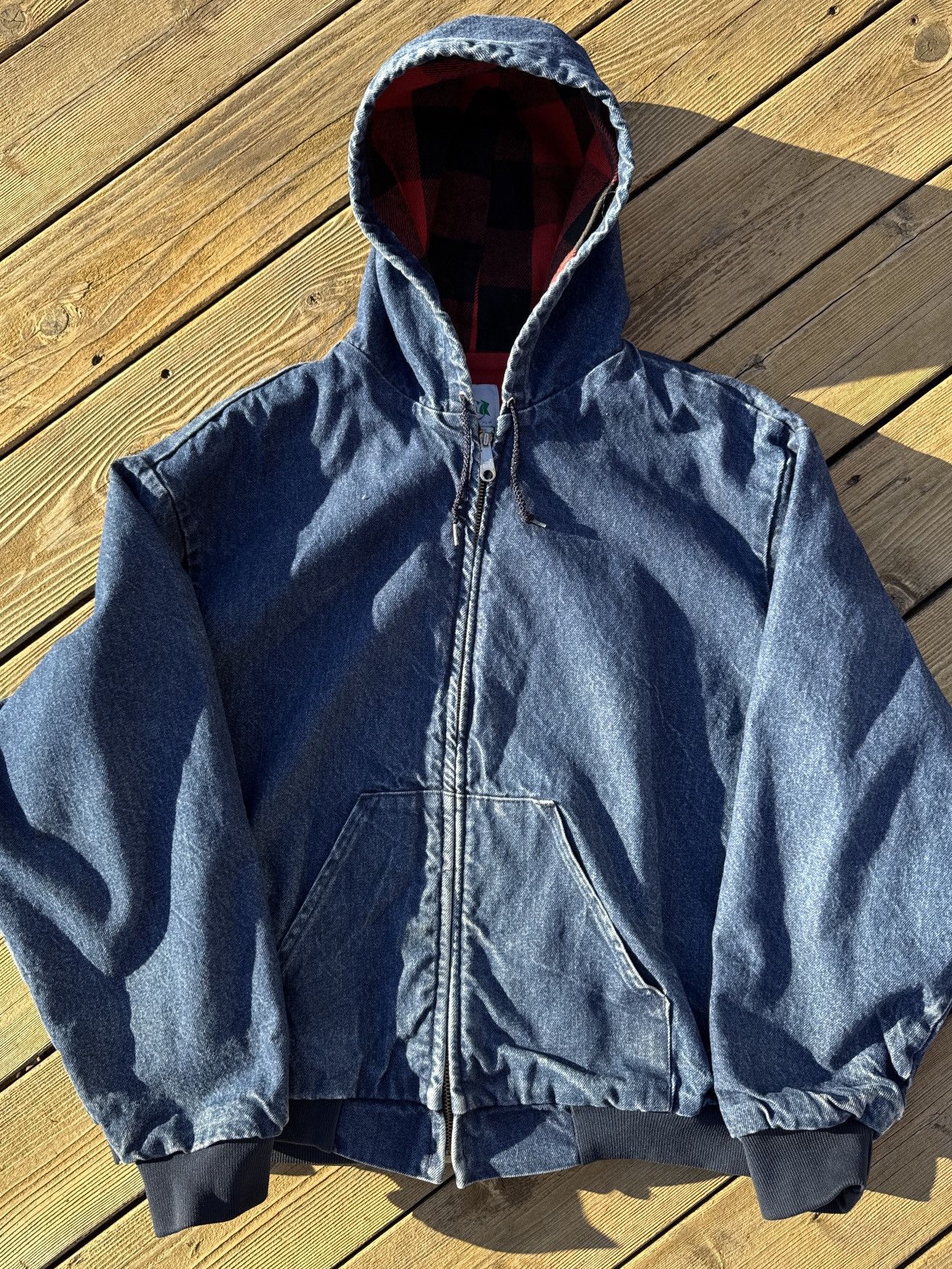 Vintage Vintage KEY Denim Work Jacket 3XL Buffalo Plaid Lined 80s Size US XXL / EU 58 / 5 - 1 Thumbnail