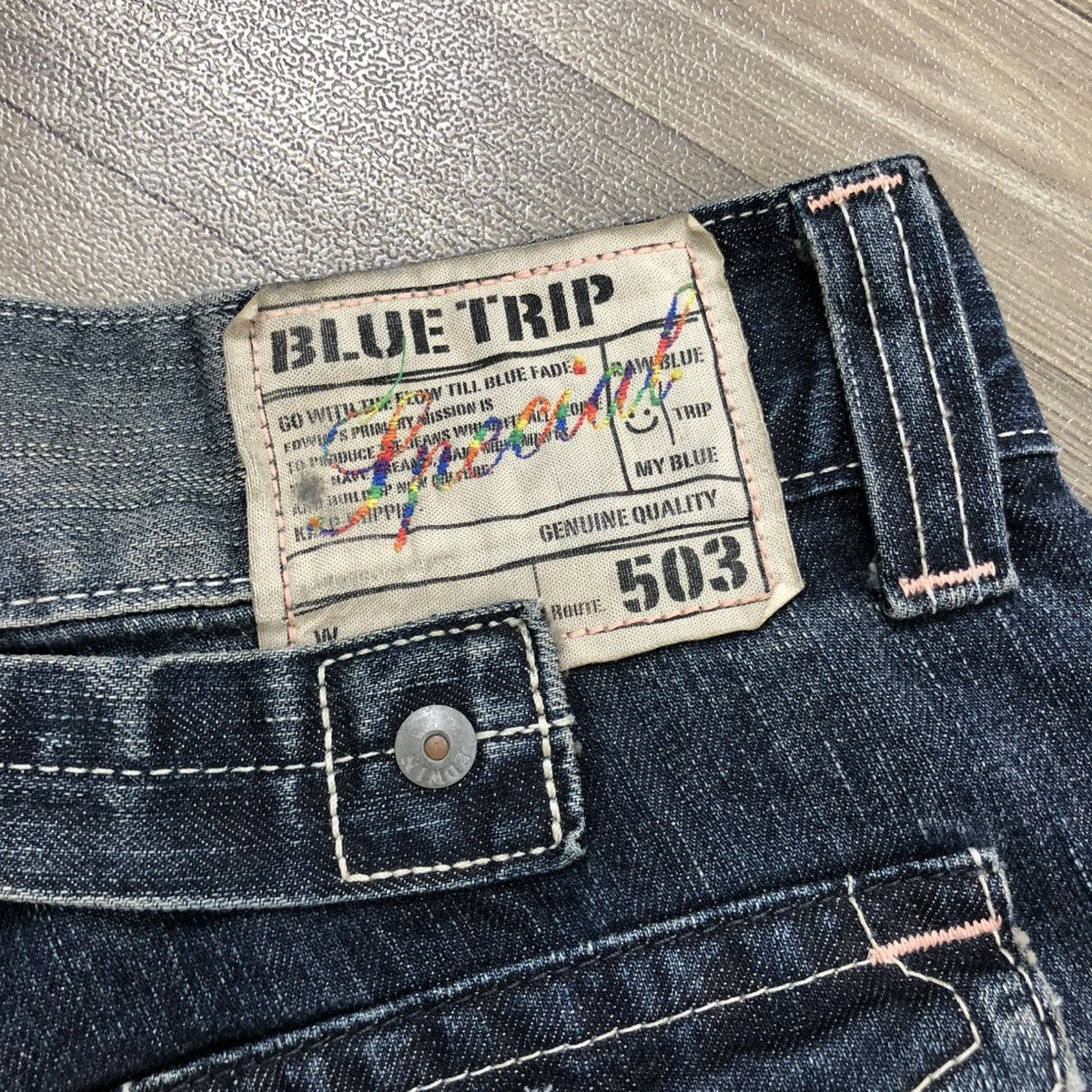 If Six Was Nine 🇯🇵 2000s Edwin 503 Faded Lgb Goa Buckle Back Flared Jeans Size US 28 / EU 44 - 17 Thumbnail