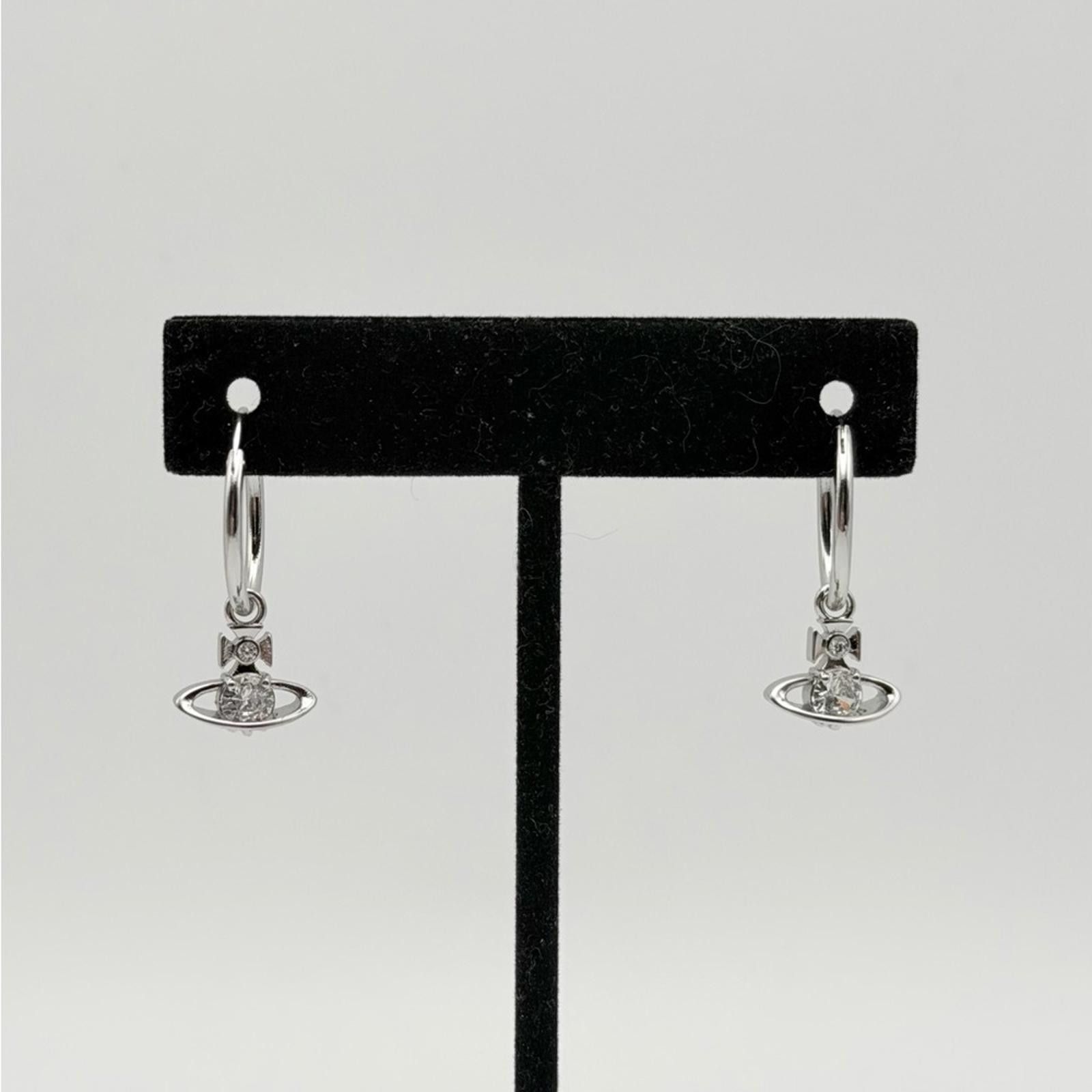 Vivienne Westwood Vivienne Westwood Nina Spark Crystal Saturn Hoop Earring Slr Size ONE SIZE - 2 Thumbnail