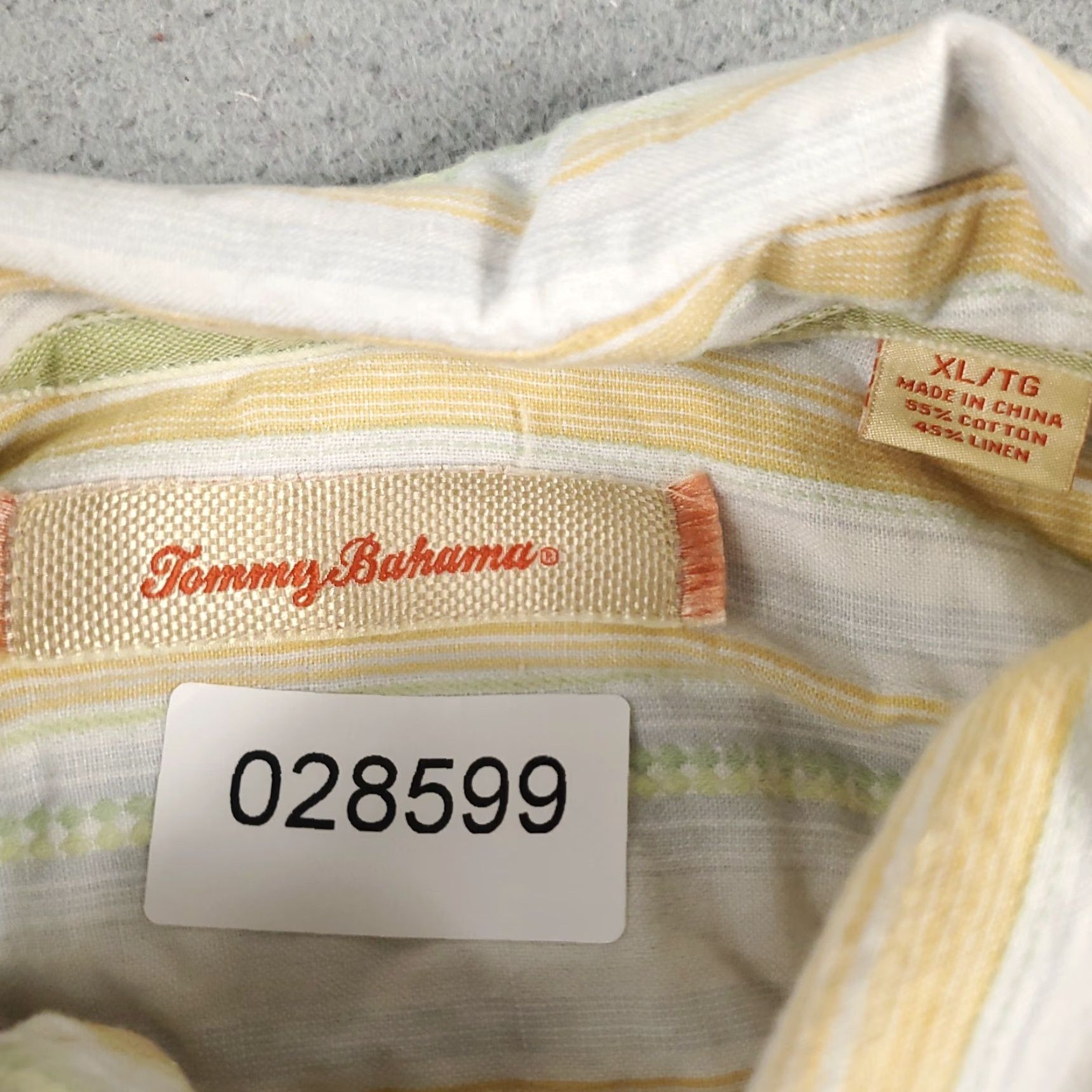 Tommy Bahama Tommy Bahama Shirt Mens XL Beige Striped Linen Cotton Button Up Short Sleeve Size US XL / EU 56 / 4 - 6 Thumbnail