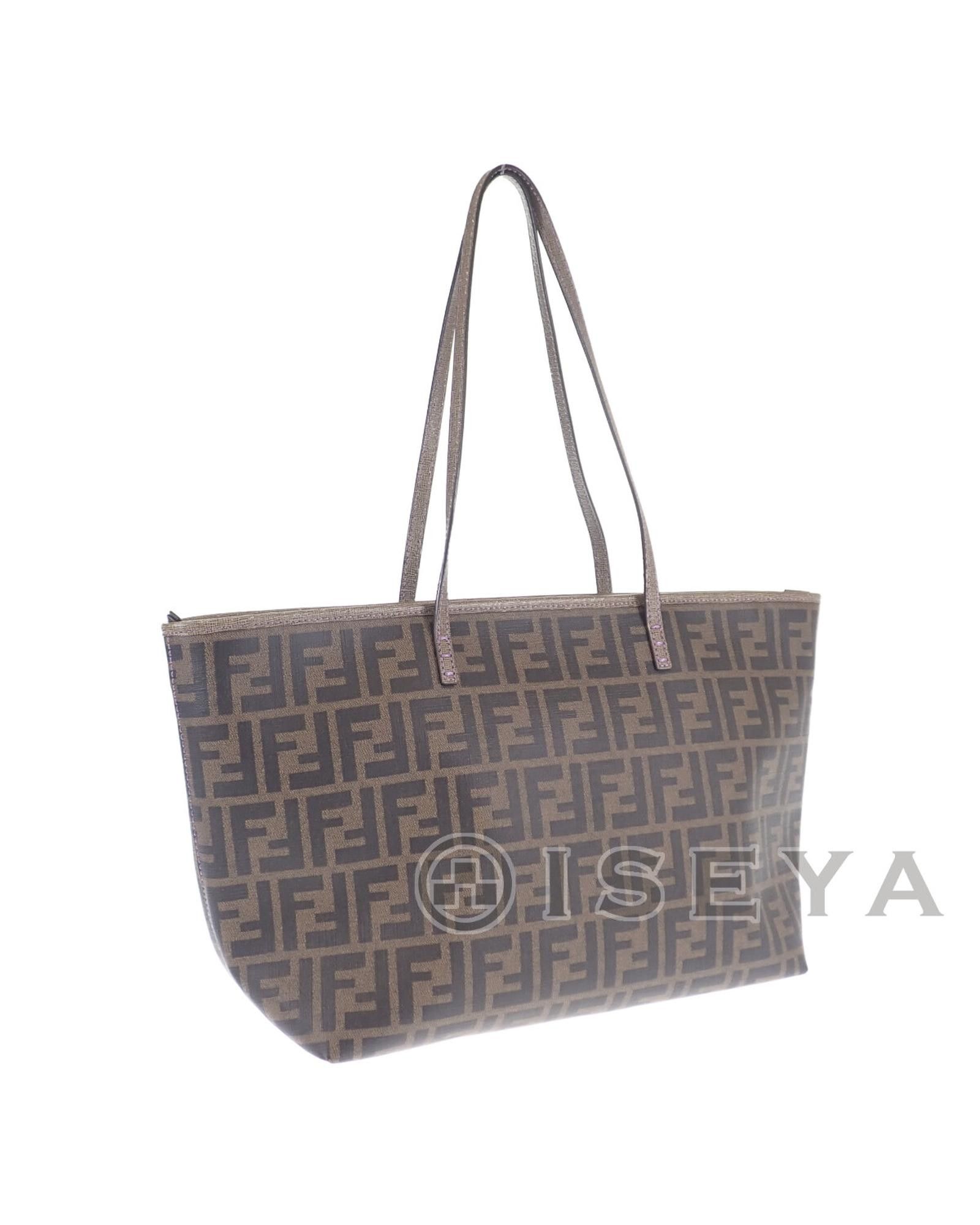 image of Fendi Zucca Tote Bag In Brown, Women's