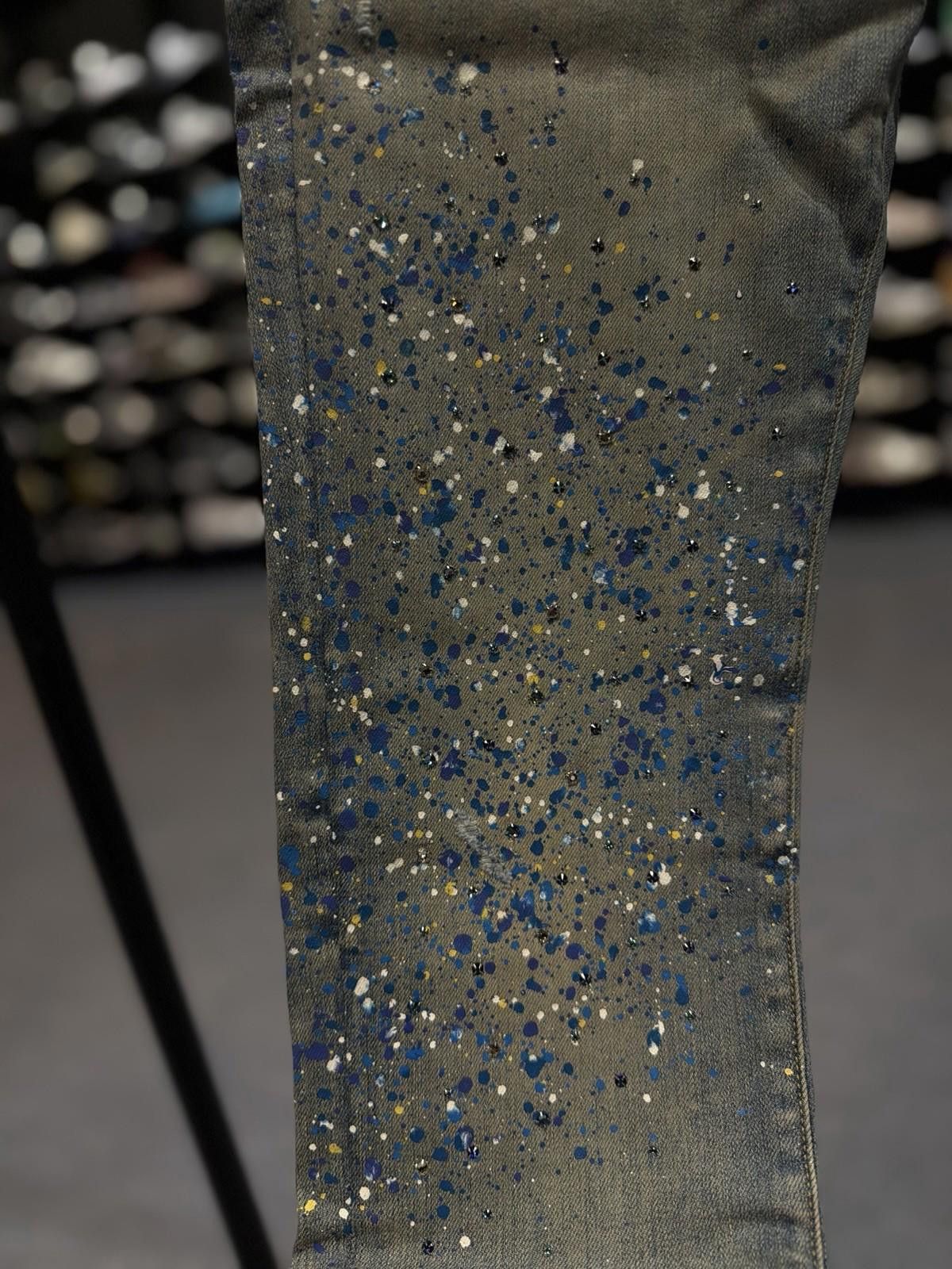 Amiri Size 32 Amiri Blue Crystal Painter Jeans 100% Authentic NEW Size US 32 / EU 48 - 2 Thumbnail