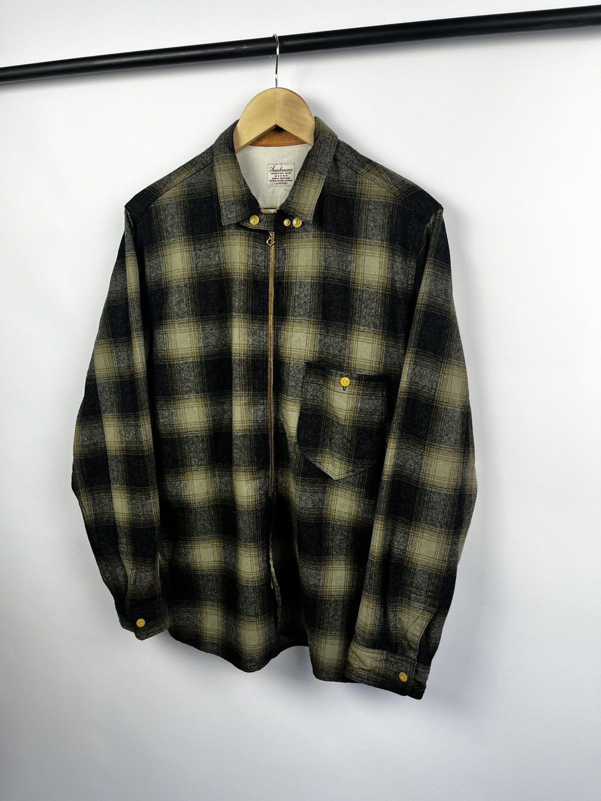 ANACHRONORM ANACHRONORM flannel leather shirt size m made japan Size US M / EU 48-50 / 2 - 5 Thumbnail