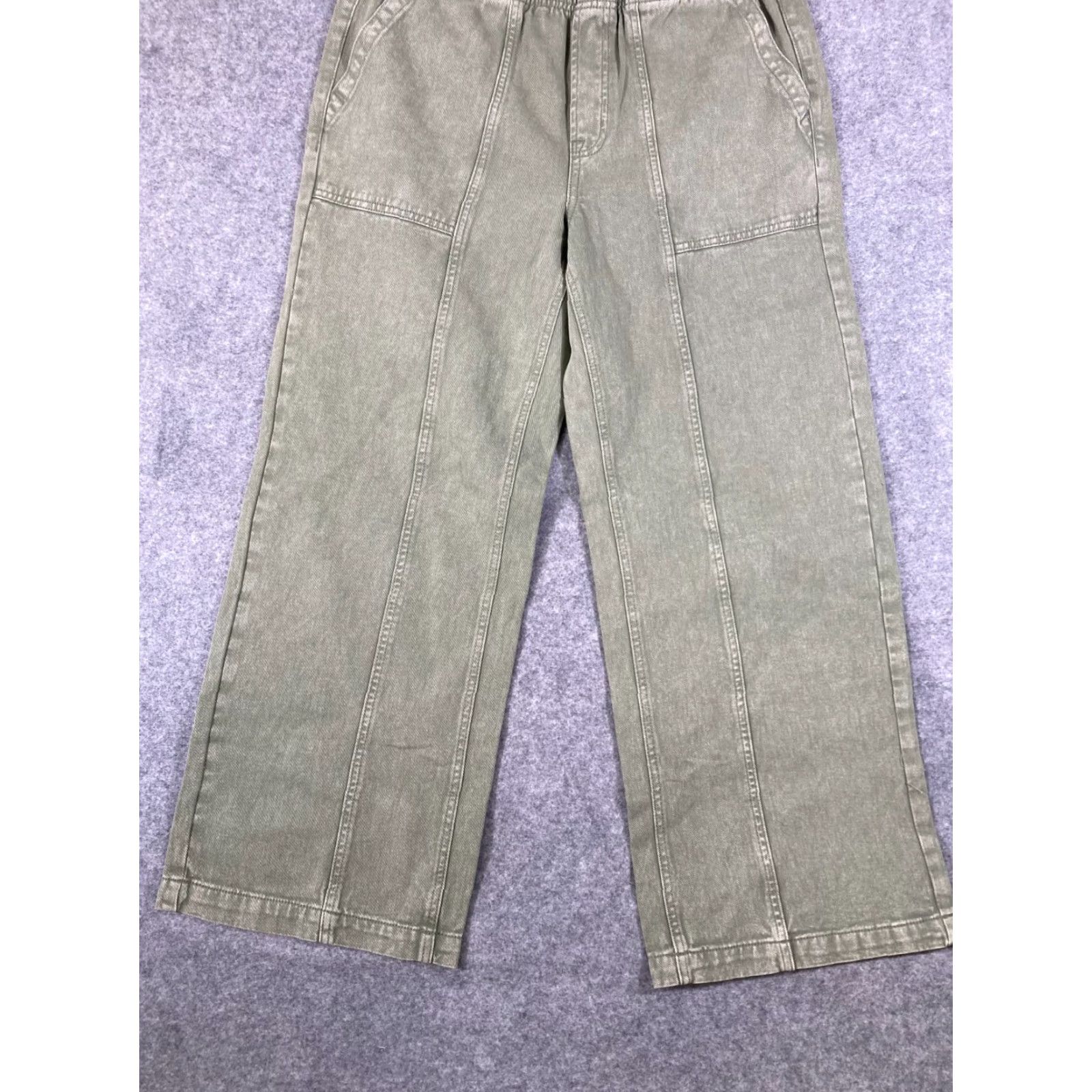 Gap Gap Pull On Pants Womens L Green Denim Straight Leg Elastic Waist Preppy NWT Lounge Pockets Size 36" / US 14 / IT 50 - 4 Thumbnail