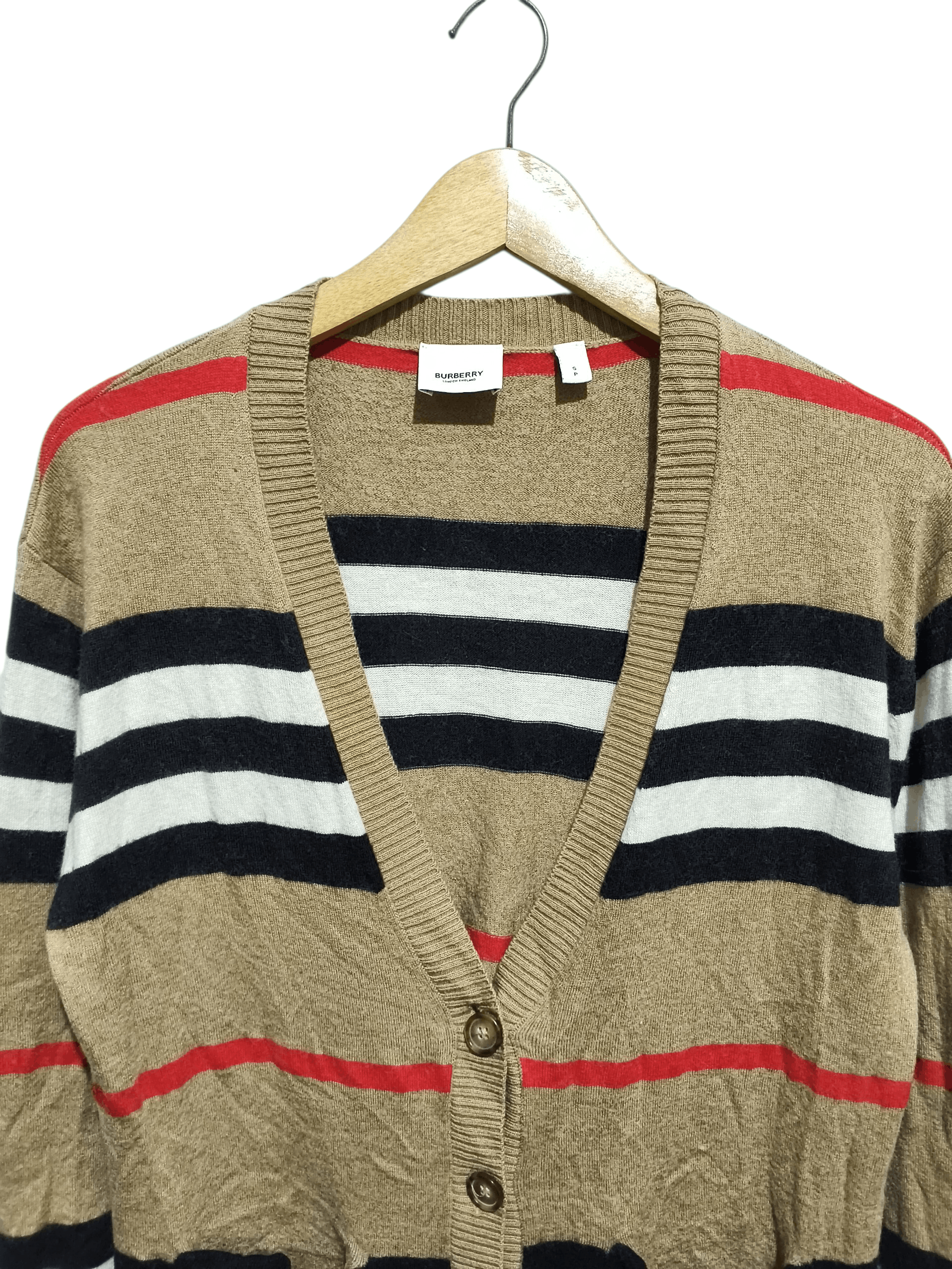 Burberry Burberry Scioto Iconic Striped merino wool cardigan Size S / US 4 / IT 40 - 8 Thumbnail