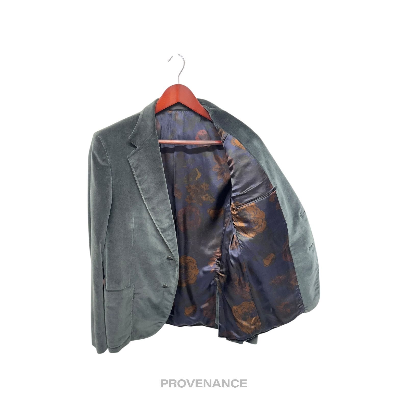 Gucci 🔴 Gucci Jacket Coat Blazer - Velour Deep Green Notch 38 48 Size 38R - 3 Thumbnail
