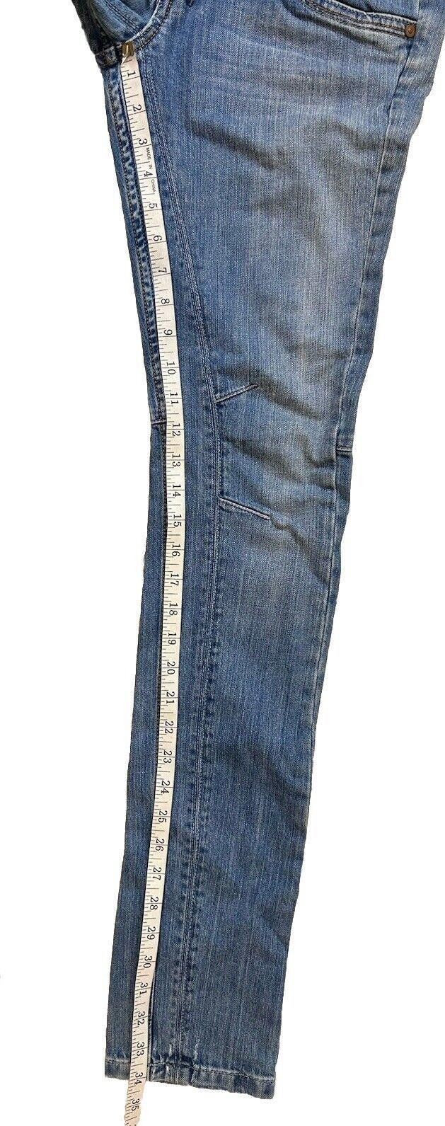 Designer Vintage Y2K Blue Jeans TRF Denim Skinny Low rise Panel Sz 4 Size 27" / US 4 / IT 40 - 6 Thumbnail