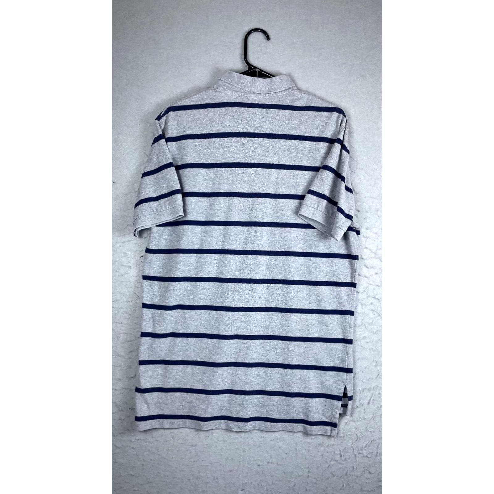 Polo Ralph Lauren Polo Ralph Lauren Polo Shirt Mens L Gray Stripe Knit Short Sleeve Embroidered Logo Pony Size US L / EU 52-54 / 3 - 6 Thumbnail