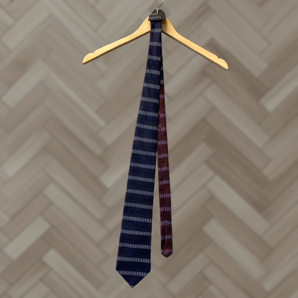 Tommy Hilfiger VINTAGE Tommy Hilfiger Men's Silk Blend Geometric Navy Tie One Size Formal Business Size ONE SIZE - 1 Thumbnail