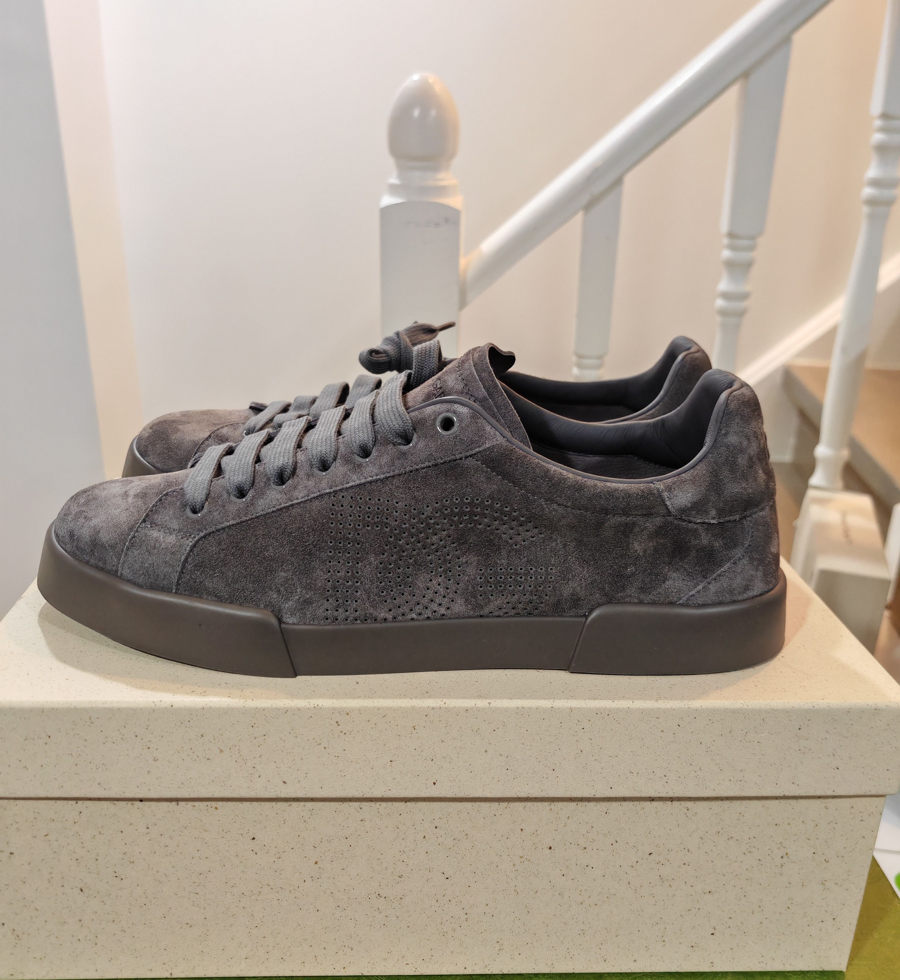 Dolce & Gabbana Suede Perforated Logo Sneakers Size US 11 / EU 44 - 7 Thumbnail