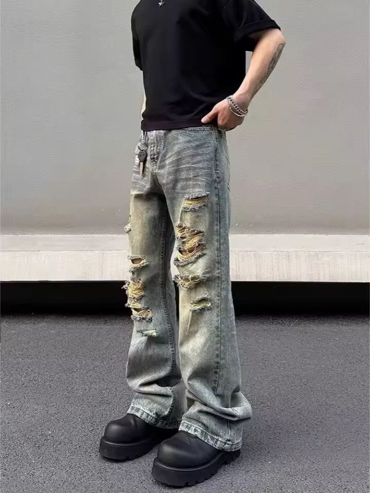 Jean DISTRESSED Denim Jeans, Ripped Jeans Size US 26 / EU 42 - 5 Thumbnail
