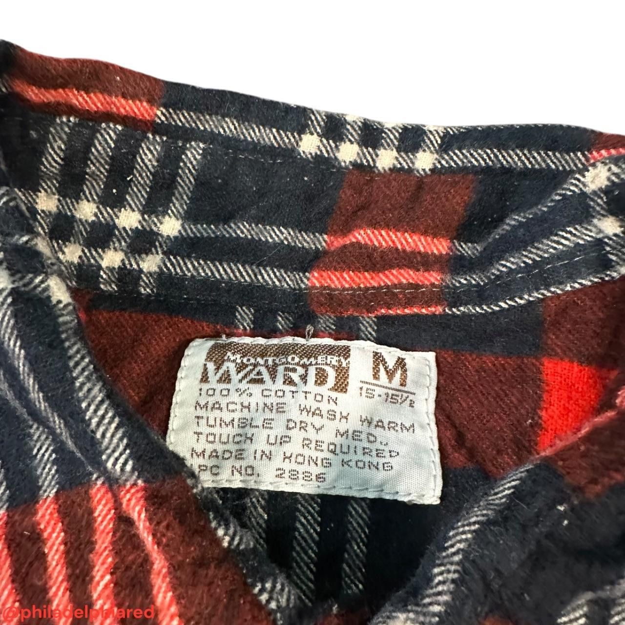 Designer Vintage 1970s Montgomery Ward Flannel casual shirt Medium Size US M / EU 48-50 / 2 - 5 Thumbnail
