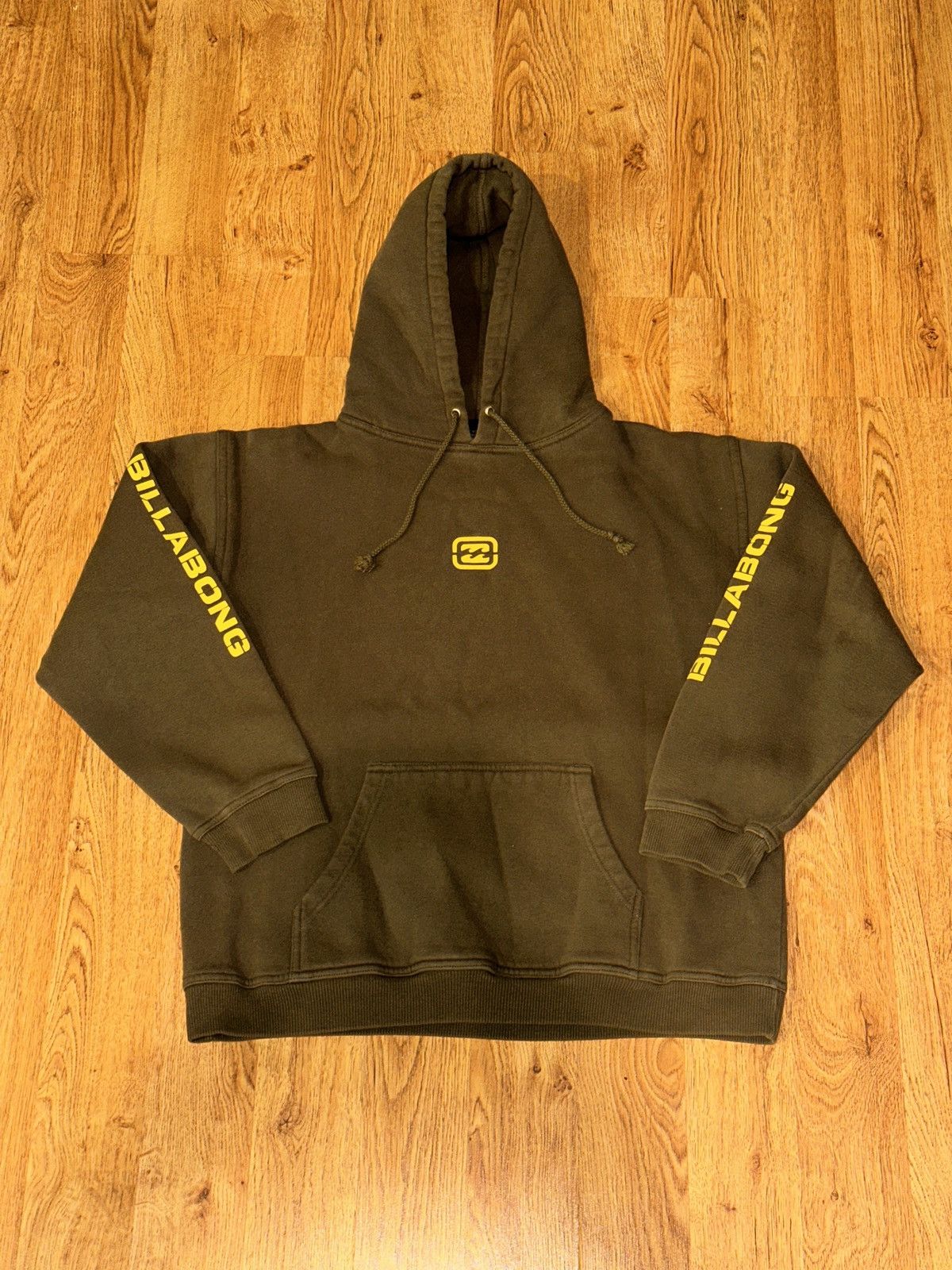 Billabong VTG 2000s Billabong Surf Olive Logo Spellout Hoodie RARE Size US M / EU 48-50 / 2 - 9 Thumbnail