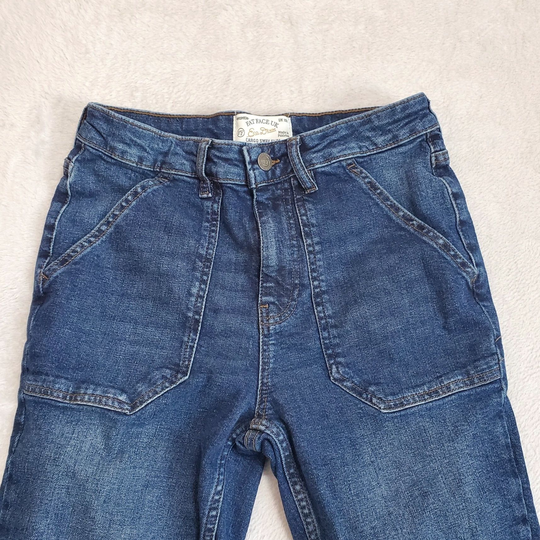 FatFace VINTAGE Fat Face Jeans Women Slim Cargo Sway Patch Pocket Eco Denim 26x27 Blue 98% Cotton 2% Elastane Size 30" / US 8 / IT 44 - 4 Thumbnail