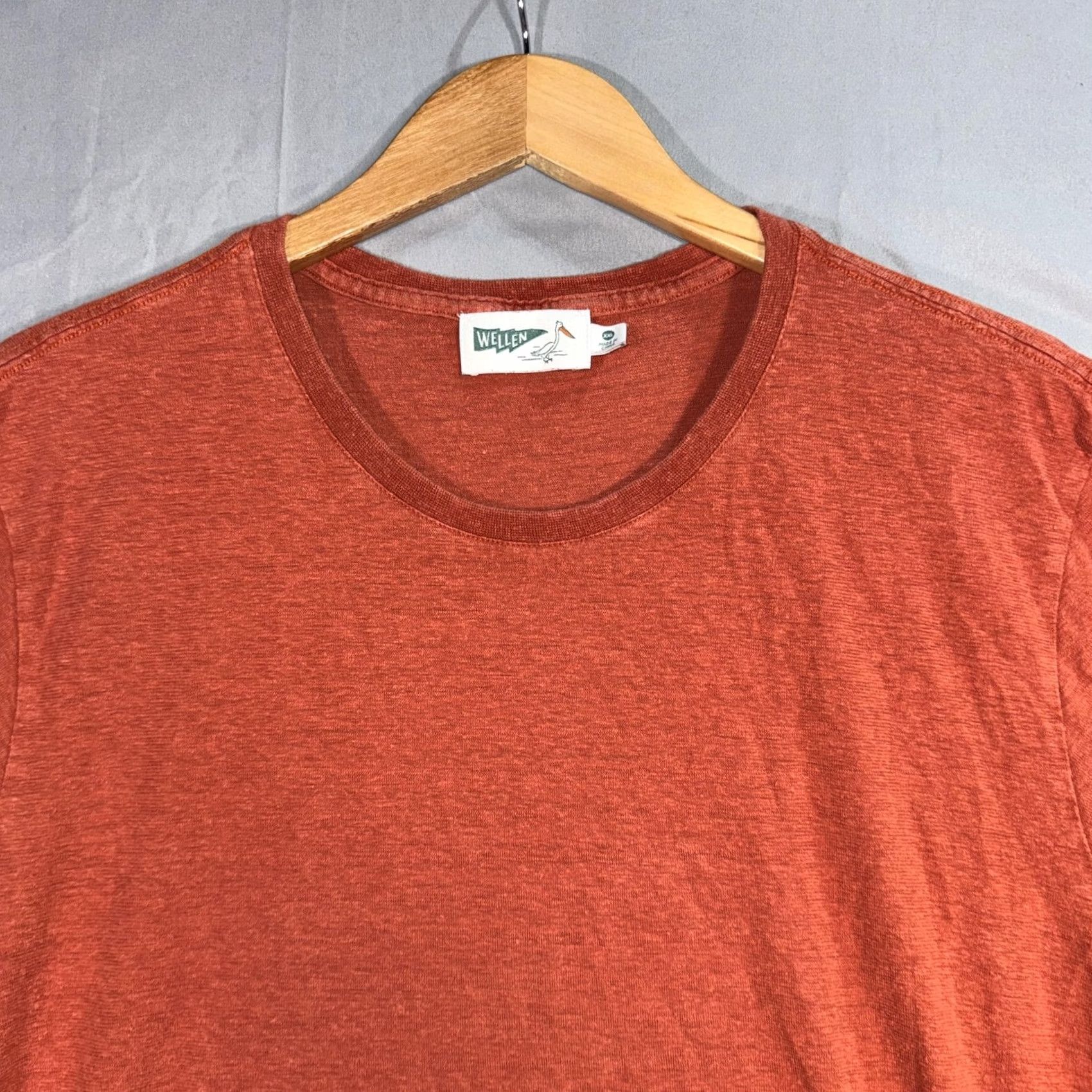 Vintage Wellen Shirt Mens 2XL Orange Heather Crewneck Solid Casual Tee Size US XXL / EU 58 / 5 - 3 Thumbnail