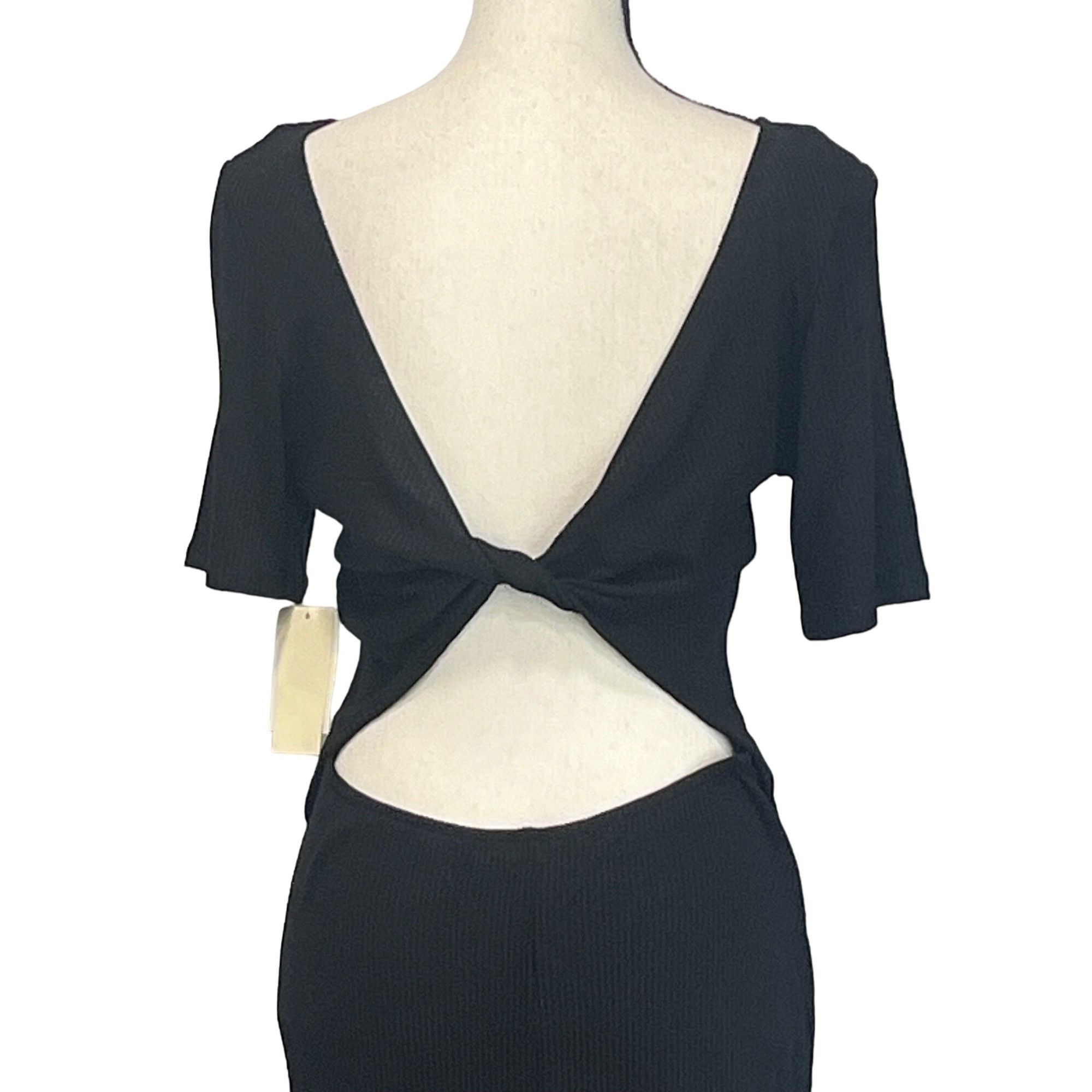 Other ROW A Junior’s Ribbed Bodycon MIDI Dress with Twist Back, B Size XL / US 12-14 / IT 48-50 - 9 Thumbnail
