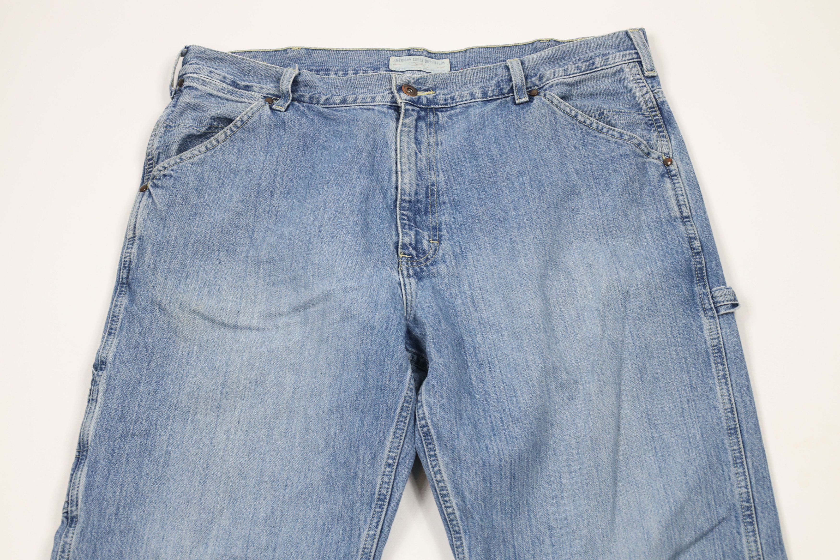 American Eagle Outfitters × Vintage Vintage 90s American Eagle Baggy Wide Leg Dungaree Jeans Size US 36 / EU 52 - 2 Thumbnail
