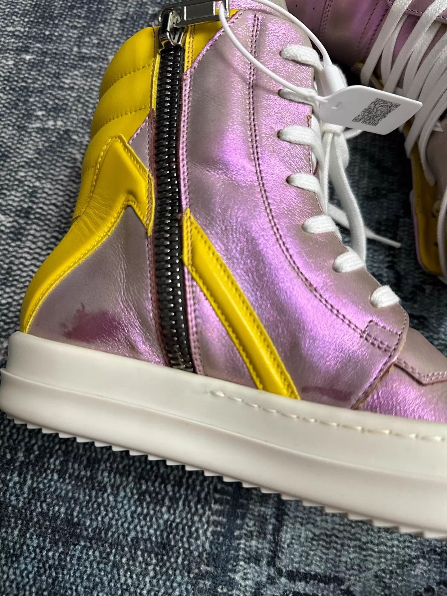 Rick Owens Rick Owens colorblock triangle light pink yellow 37 Size US 6.5 / IT 36.5 - 3 Thumbnail